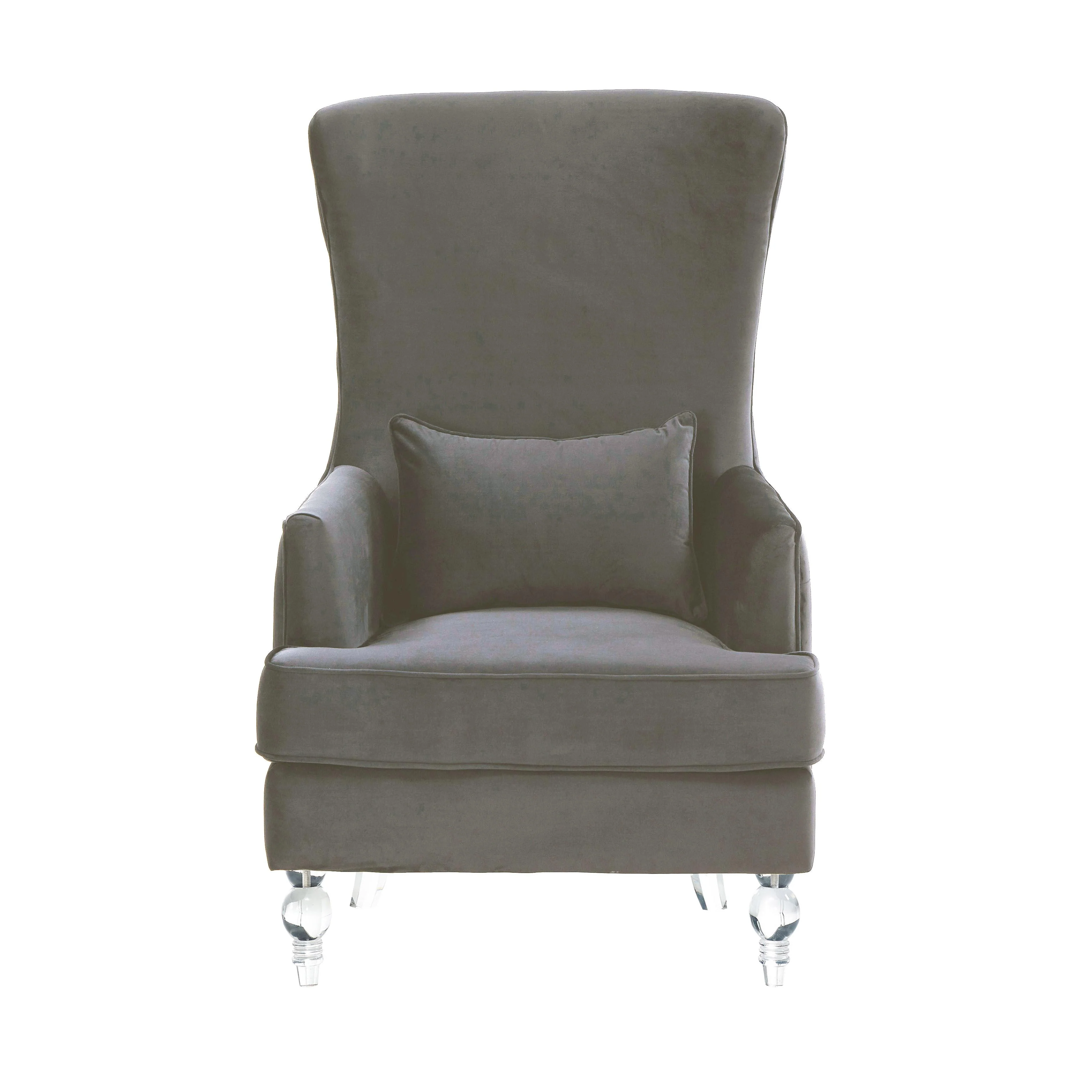Aubree Velvet Chair with Acrylic Legs - Image 2