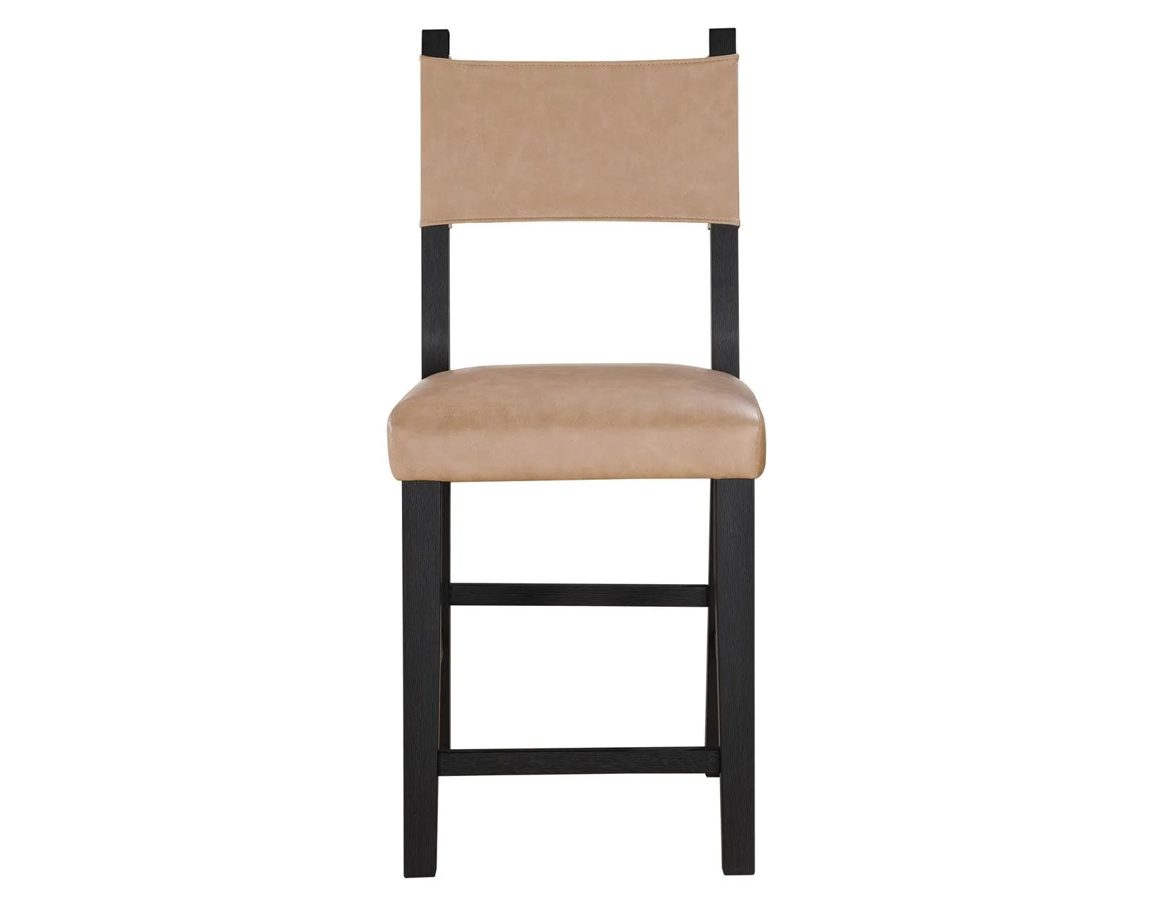 Aubrey 24″ Black Counter Chair with Camel Vegan Leather - Image 6