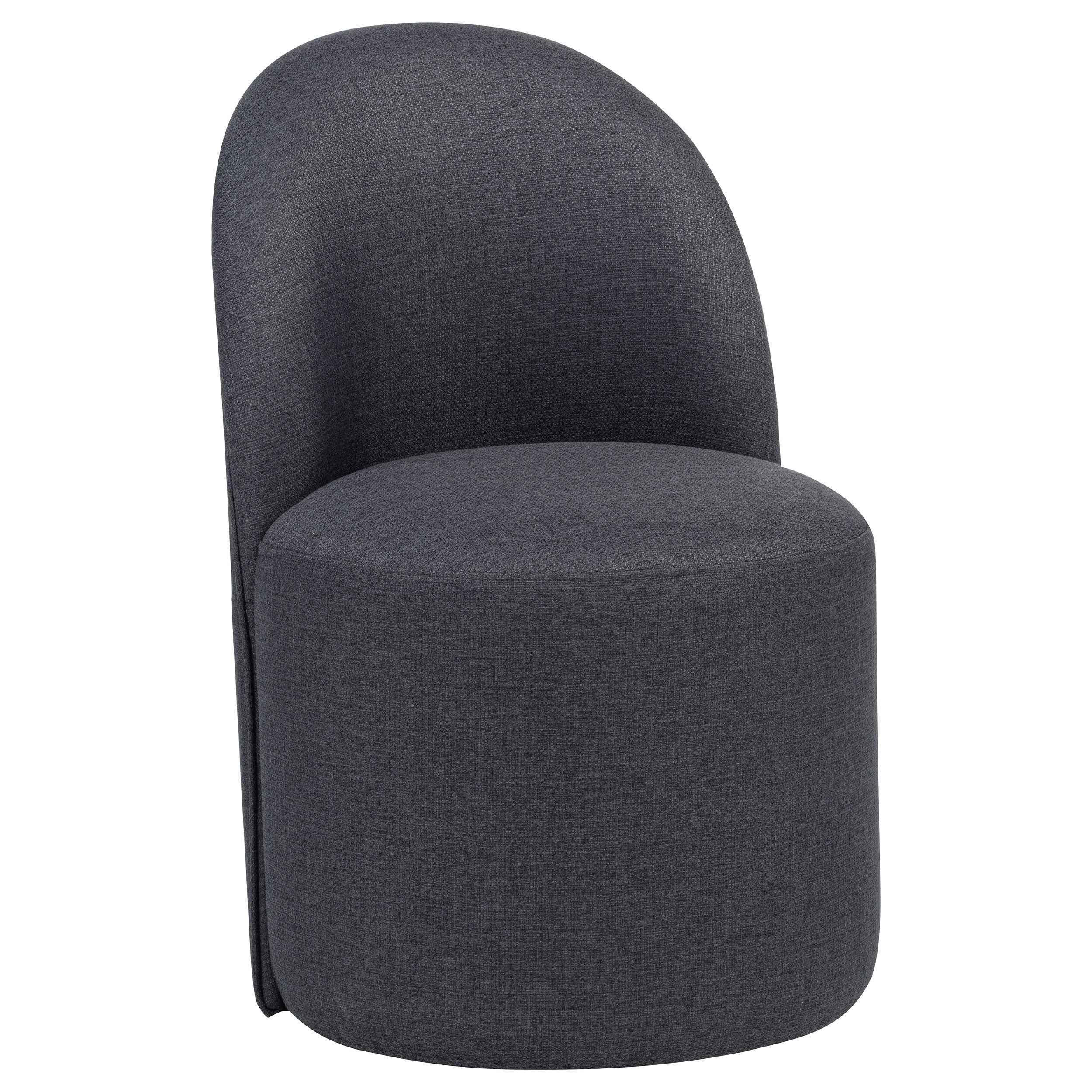 Aubrey Charcoal Upholstered Barrel Dining Side Chair (Set of 2)