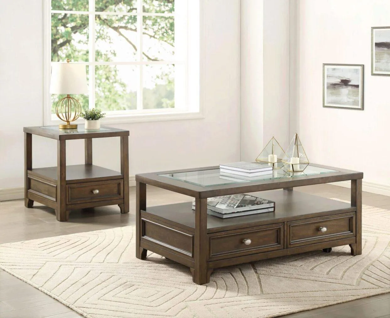Auburn Transitional Charcoal Brown Wood Cocktail Table - Image 2