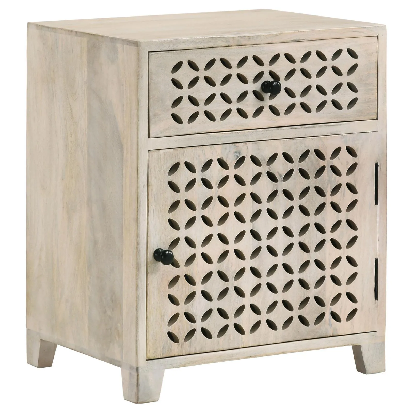 August White Washed 1-Door Accent Cabinet - Image 3