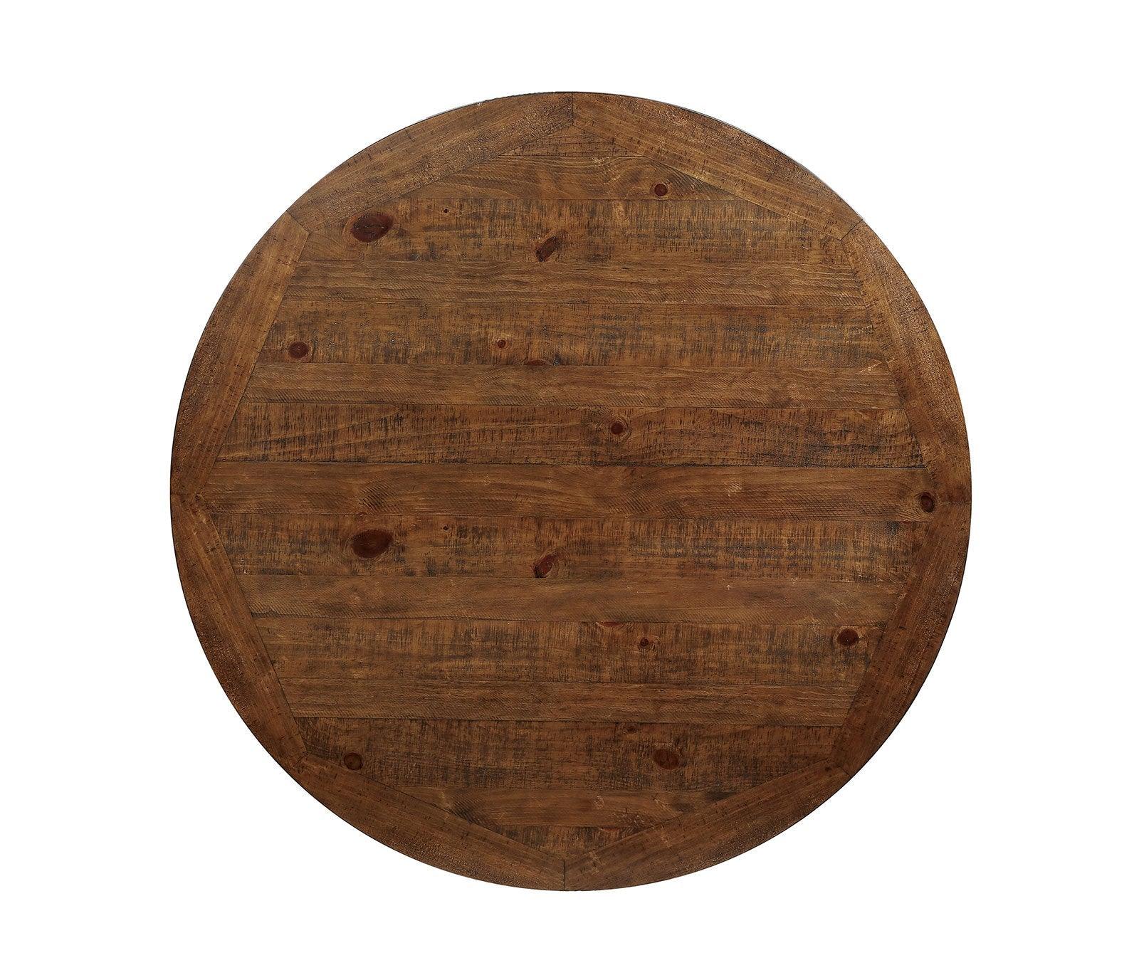 Auletta Distressed White/Distressed Dark Oak Round Table - Image 2
