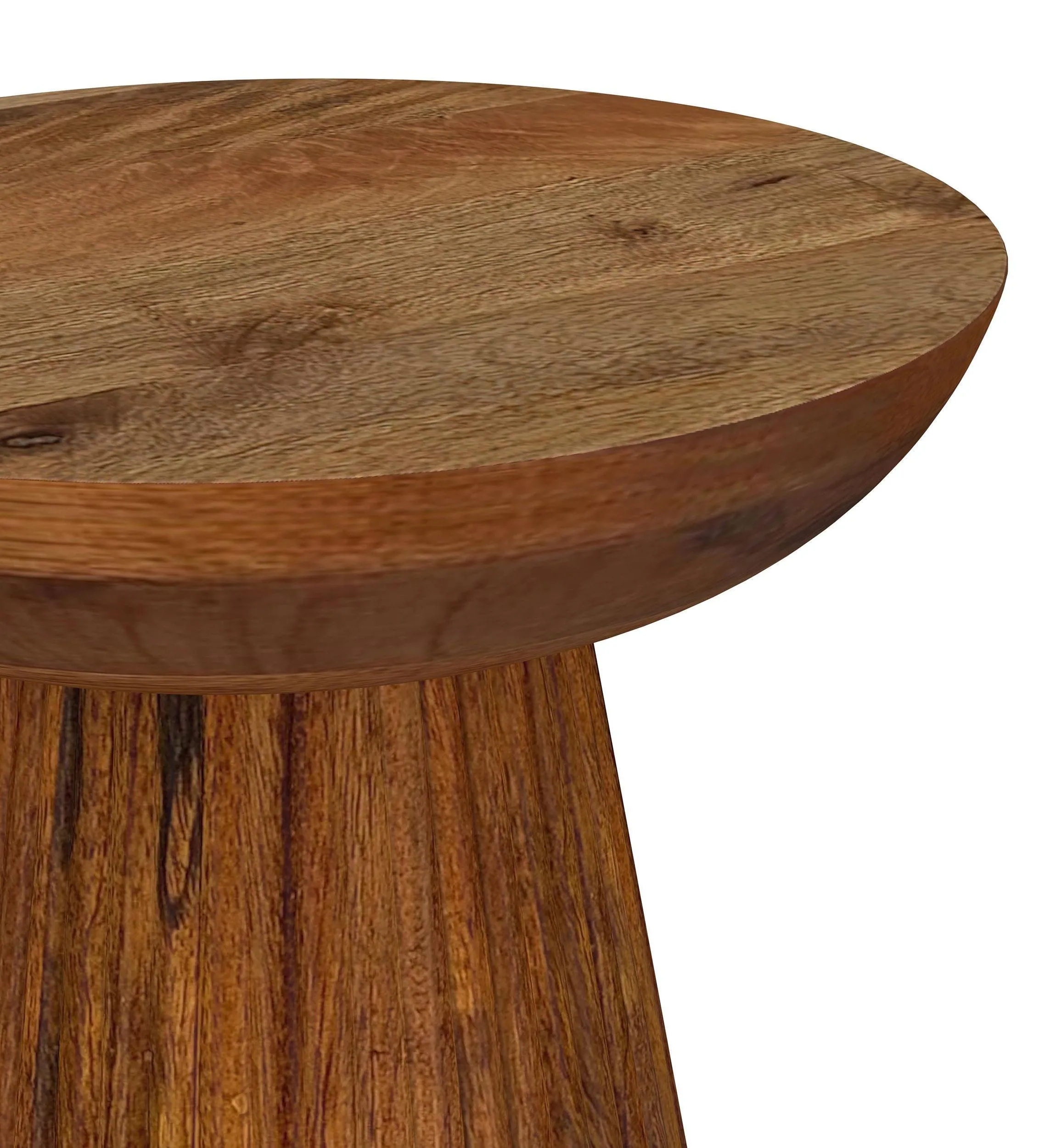 Aureo Wild Honey Round Solid Wood Accent Side Table - Image 2