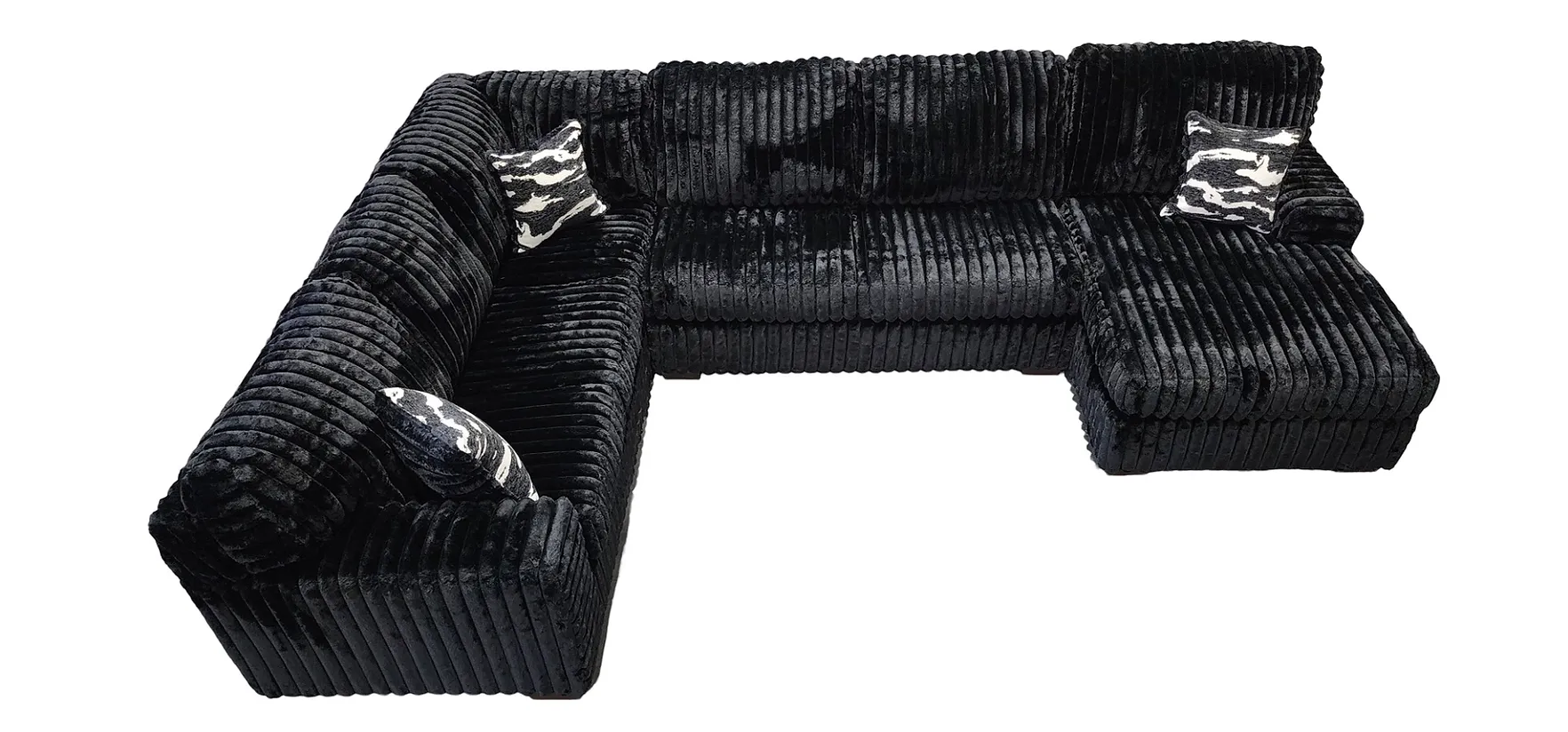 Austin Black 3-Piece Right Arm Facing (RAF) Sectional - Image 3