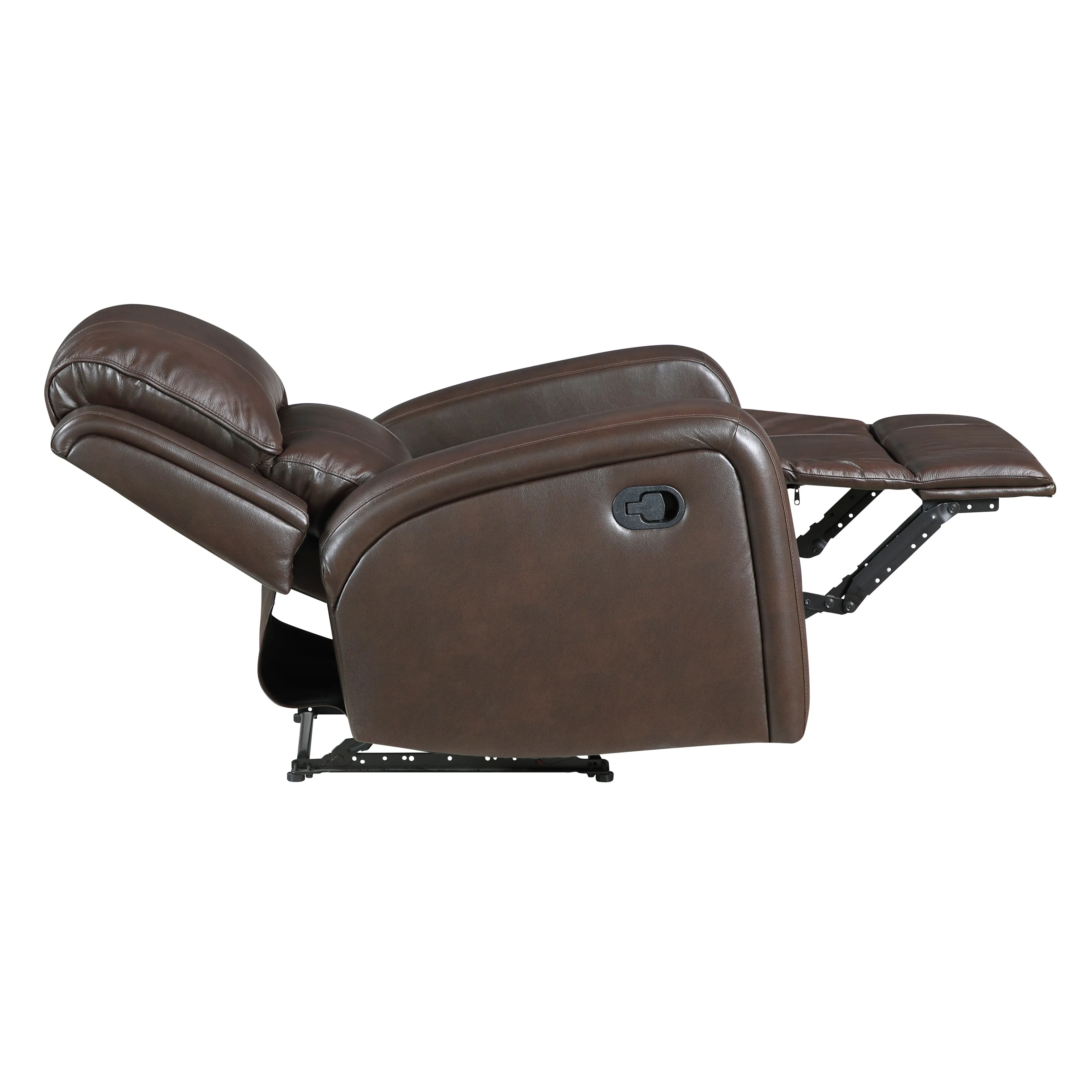 Austin Brown Genuine Leather Reclining Living Room Set - Image 14