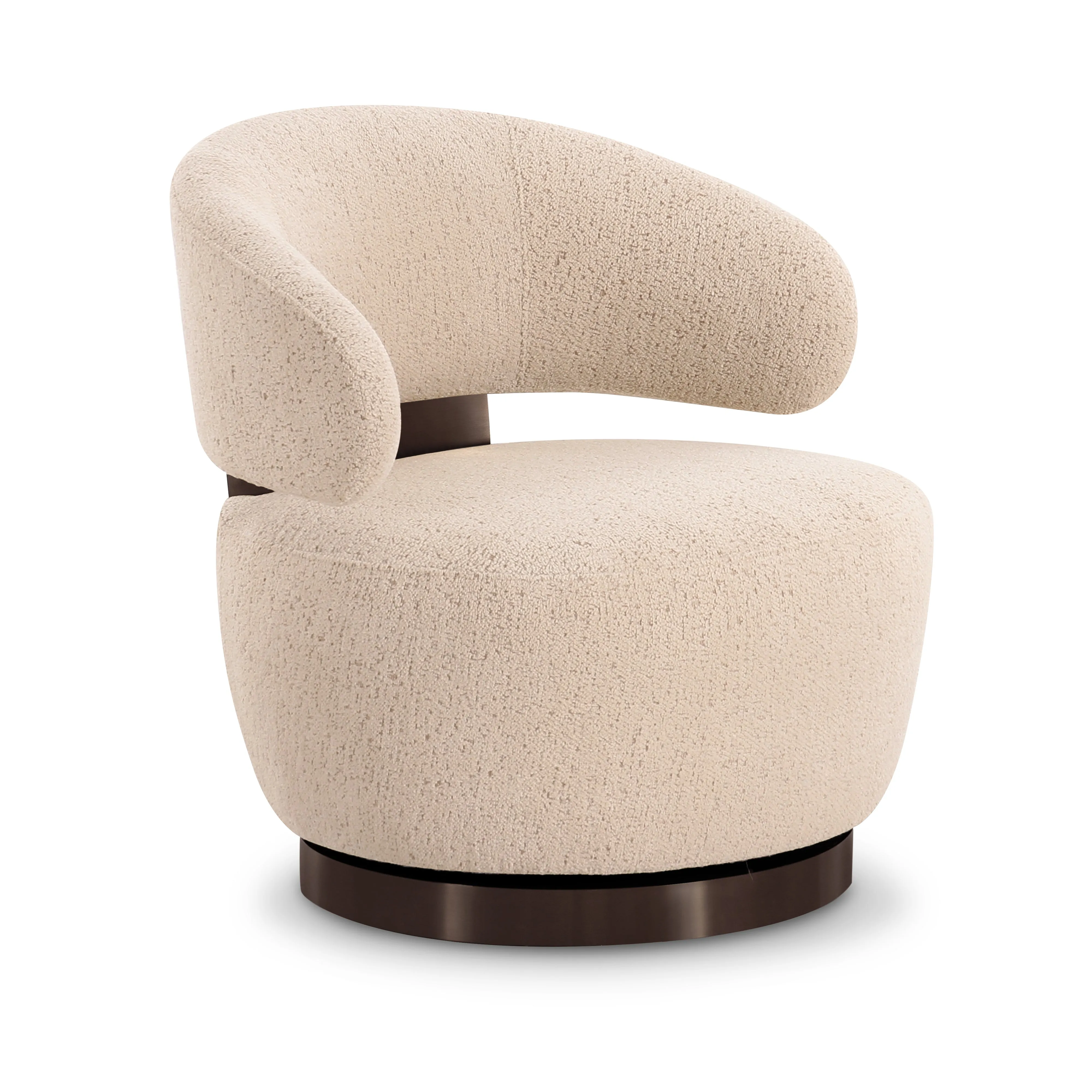 Austin Cream Boucle Swivel Accent Chair - Image 2