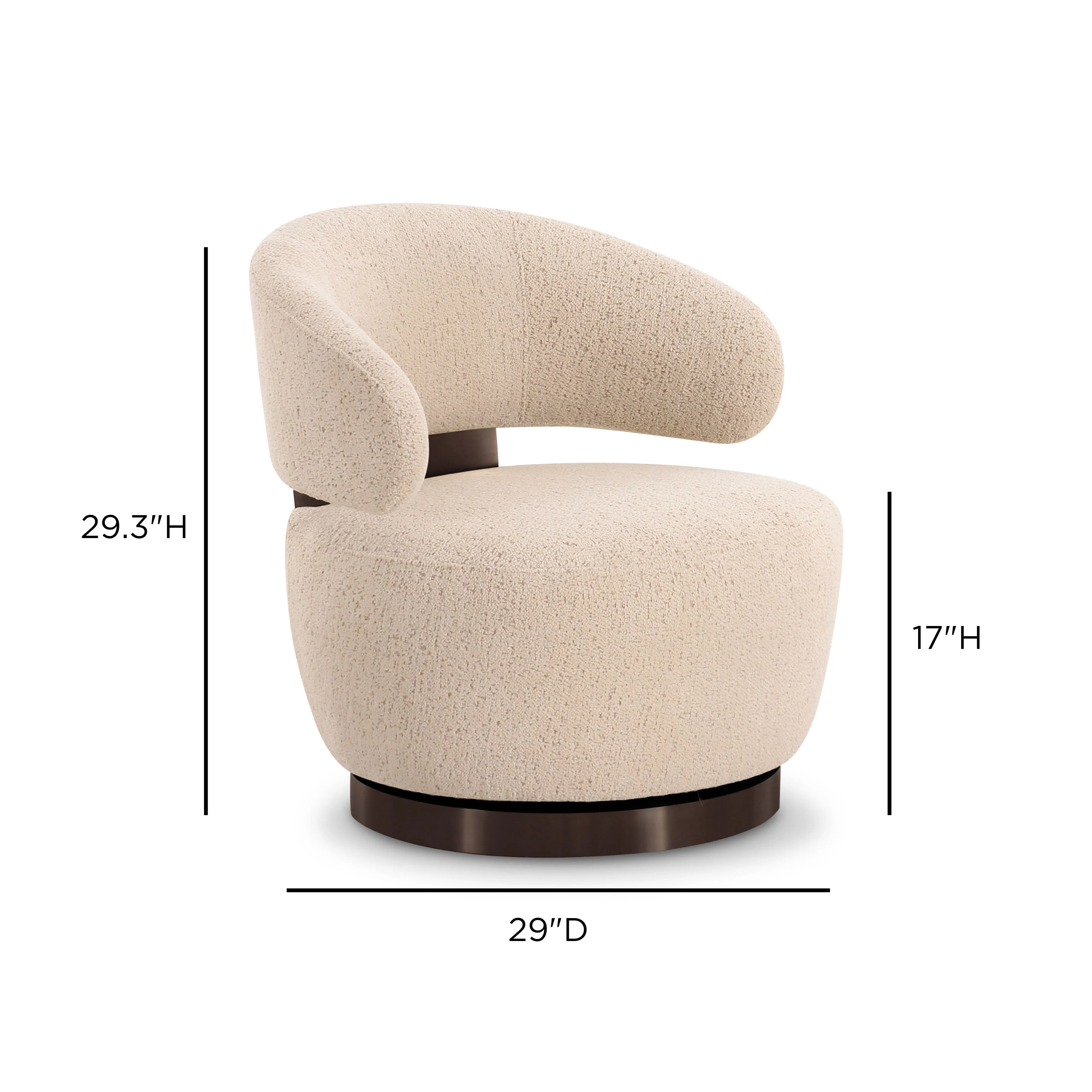 Austin Cream Boucle Swivel Accent Chair - Image 5