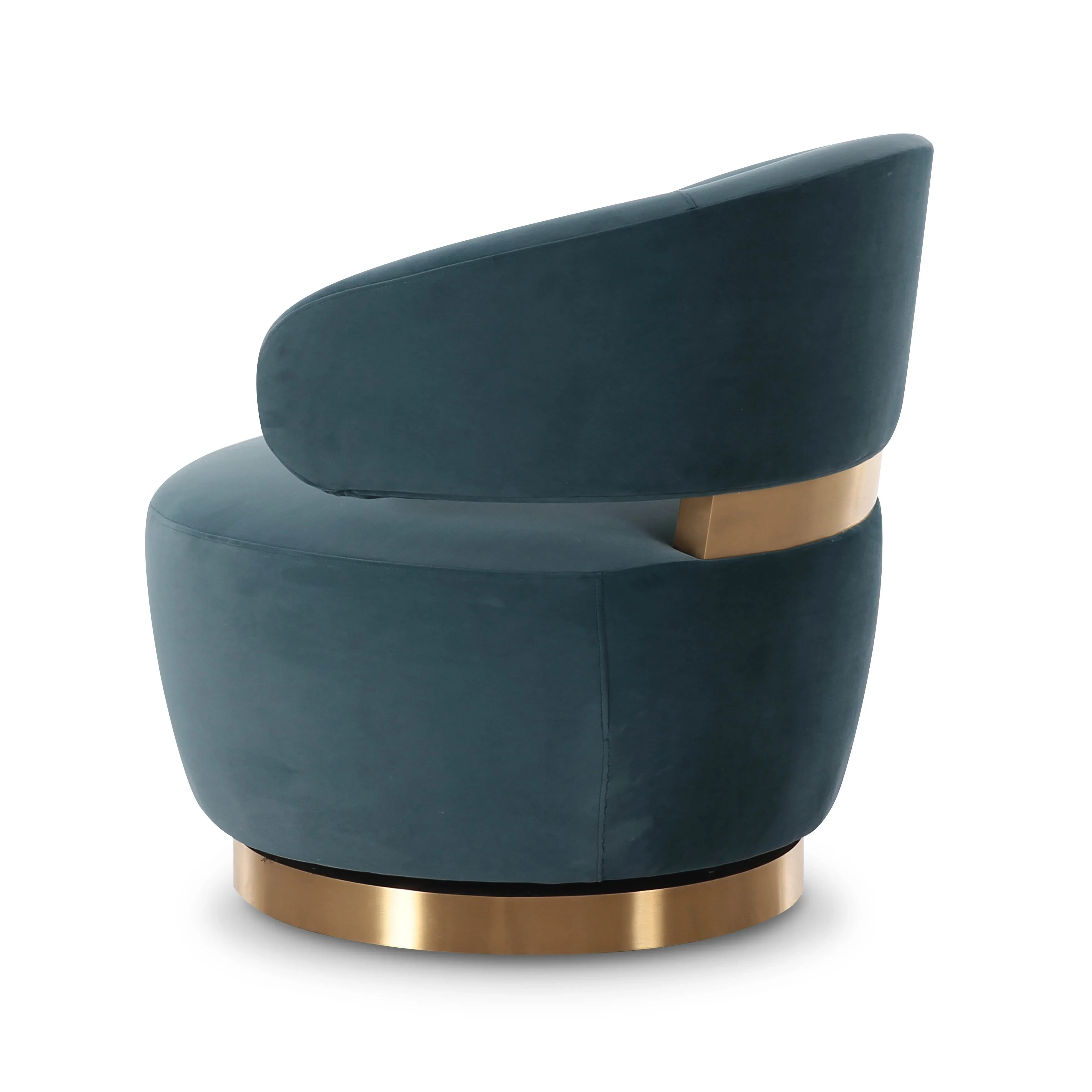 Austin Dark Teal Velvet Swivel Chair - Image 4