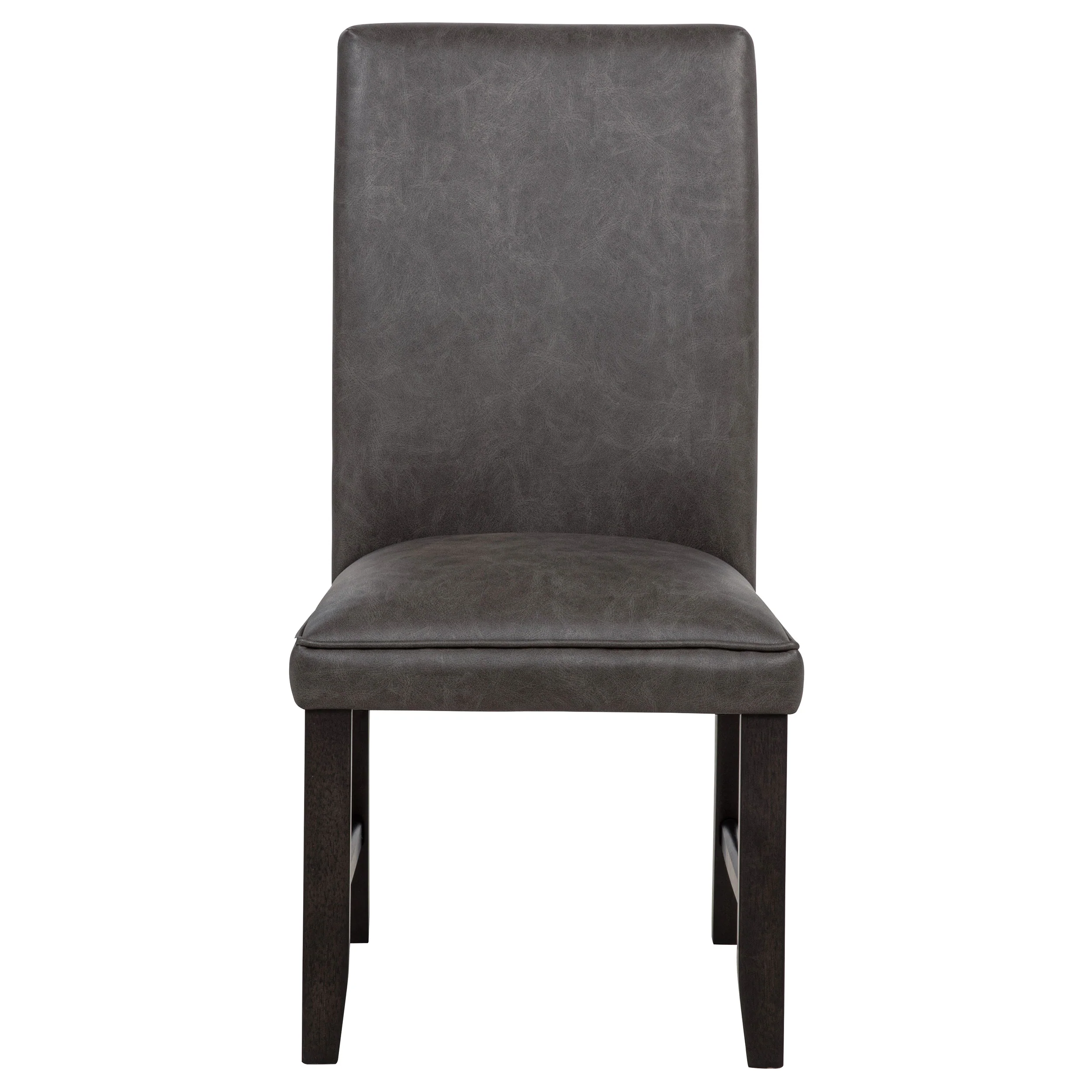 Averill Dark Grey Faux Leather Upholstered Dining Side Chair (Set of 2) - Image 4