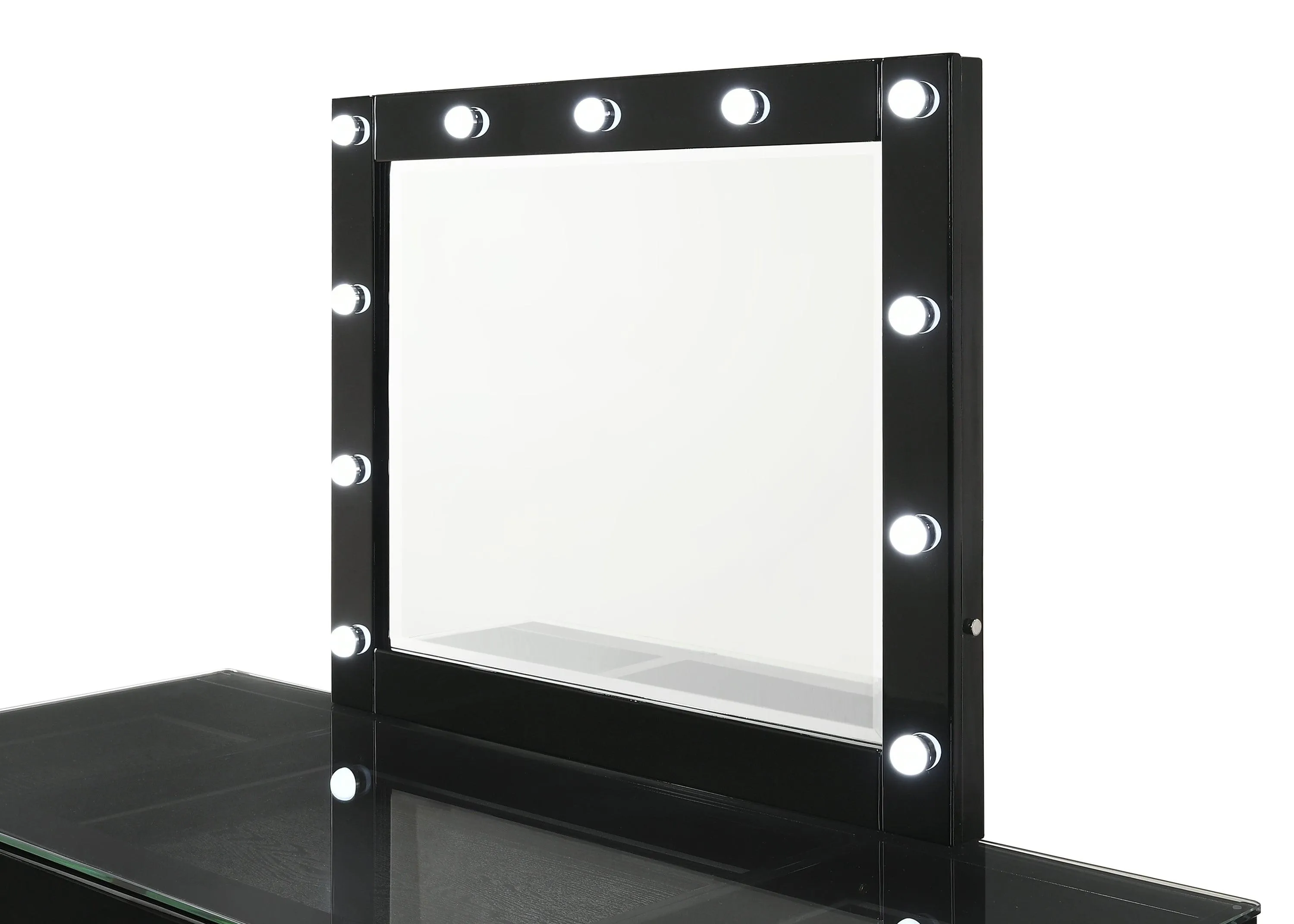 Avery Black Makeup Vanity Set with Lighted Mirror - Image 3