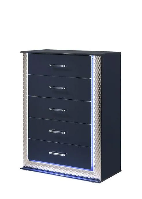 Aya Led Dark Navy Platform Bedroom Set - Image 6