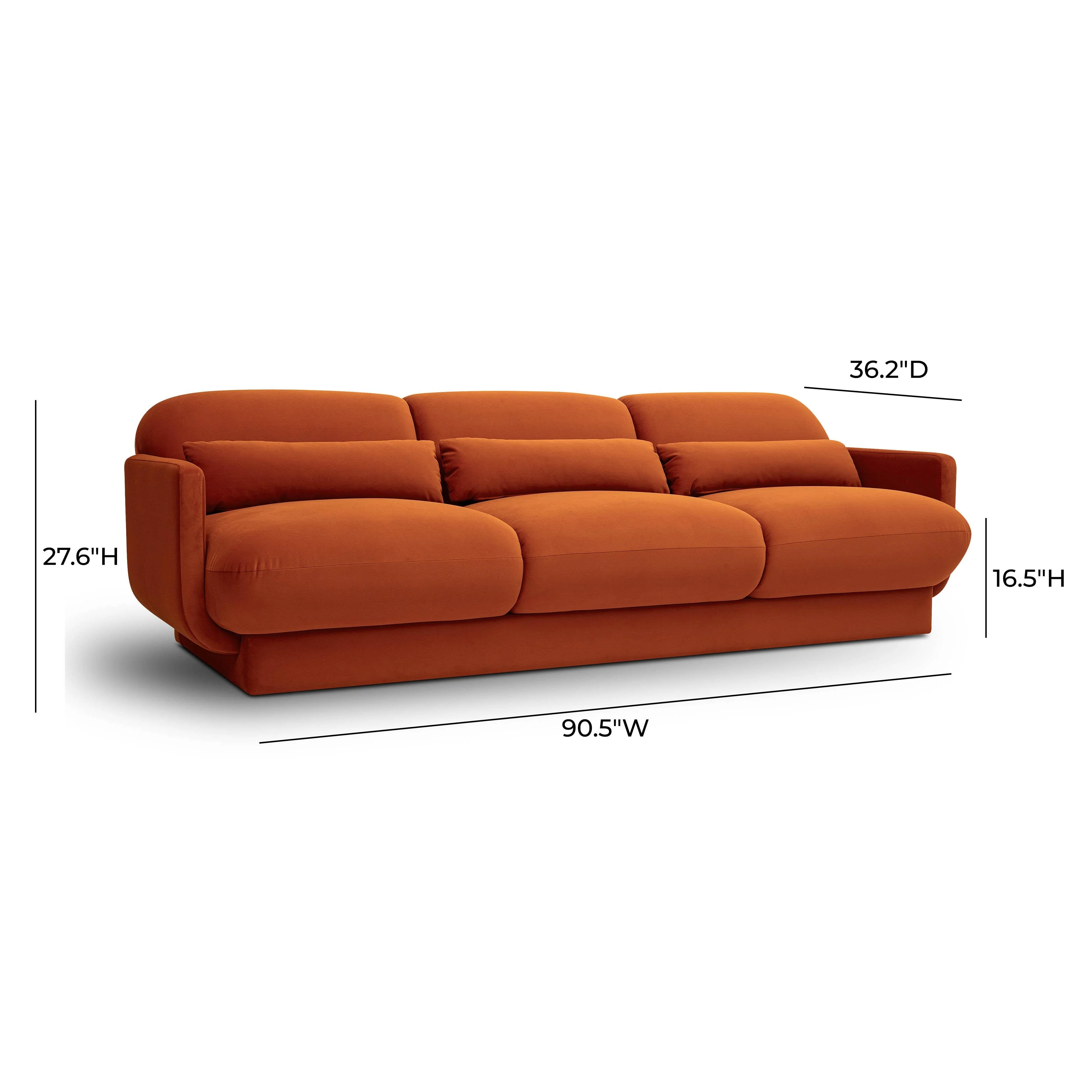Azalea 90.5" Performance Velvet Sofa - Image 6