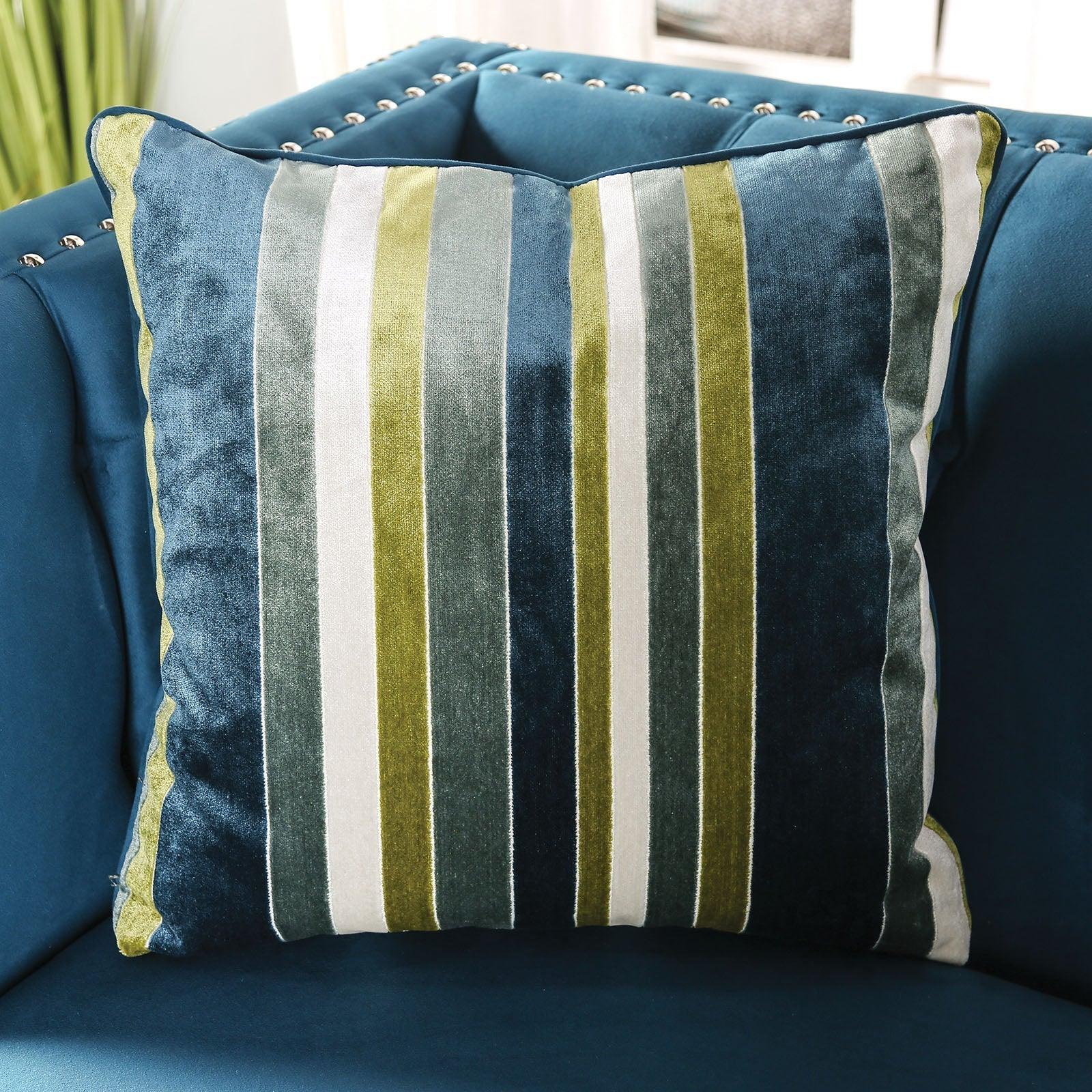 Azuletti Dark Teal/Apple Green Loveseat - Image 3