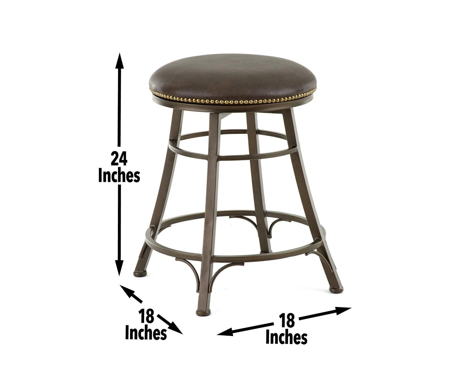 Bali 24″ Backless Counter Stool, Swivel - Image 2