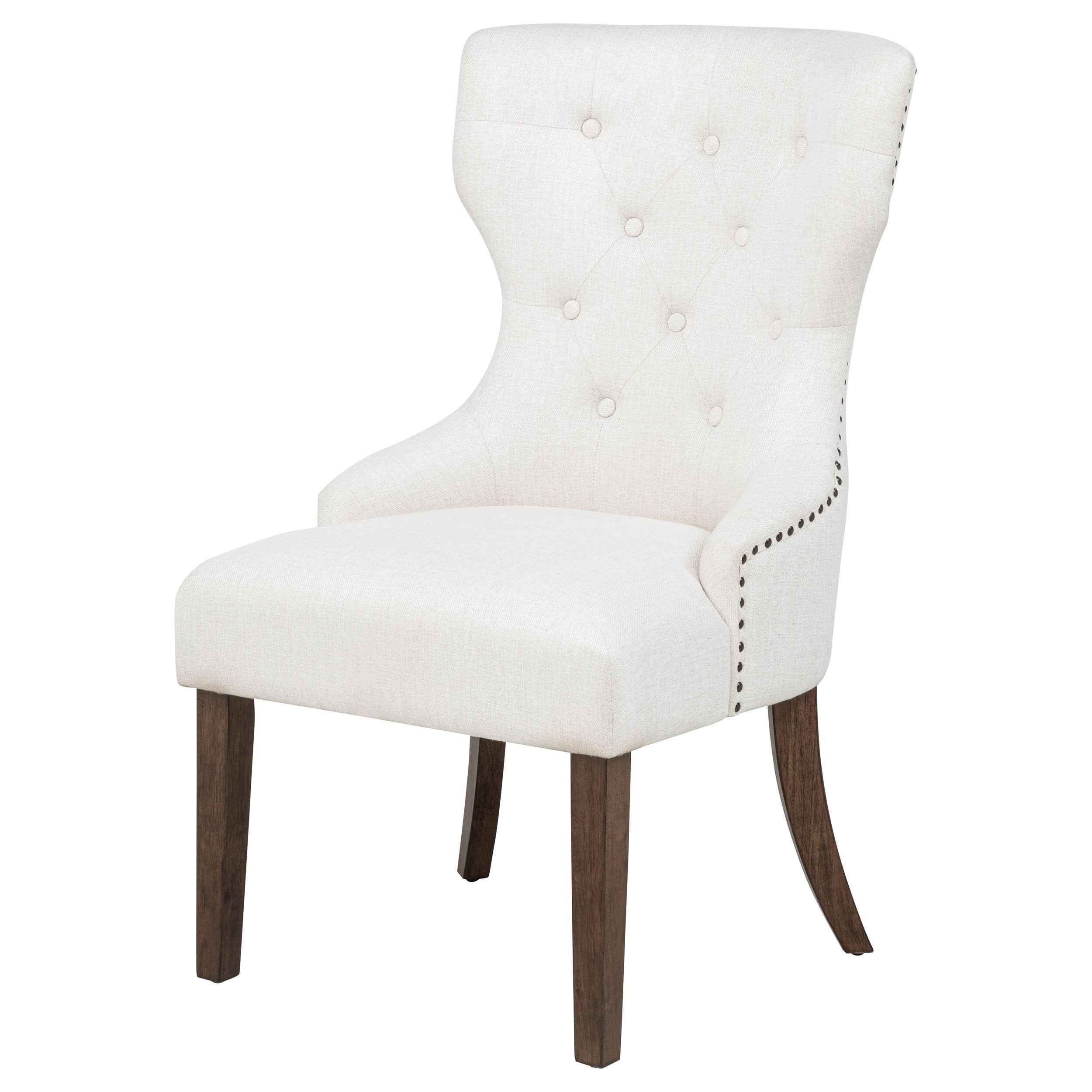 Baney Cream/Dark Oak Fabric Upholstered Dining Side Chair - Image 4
