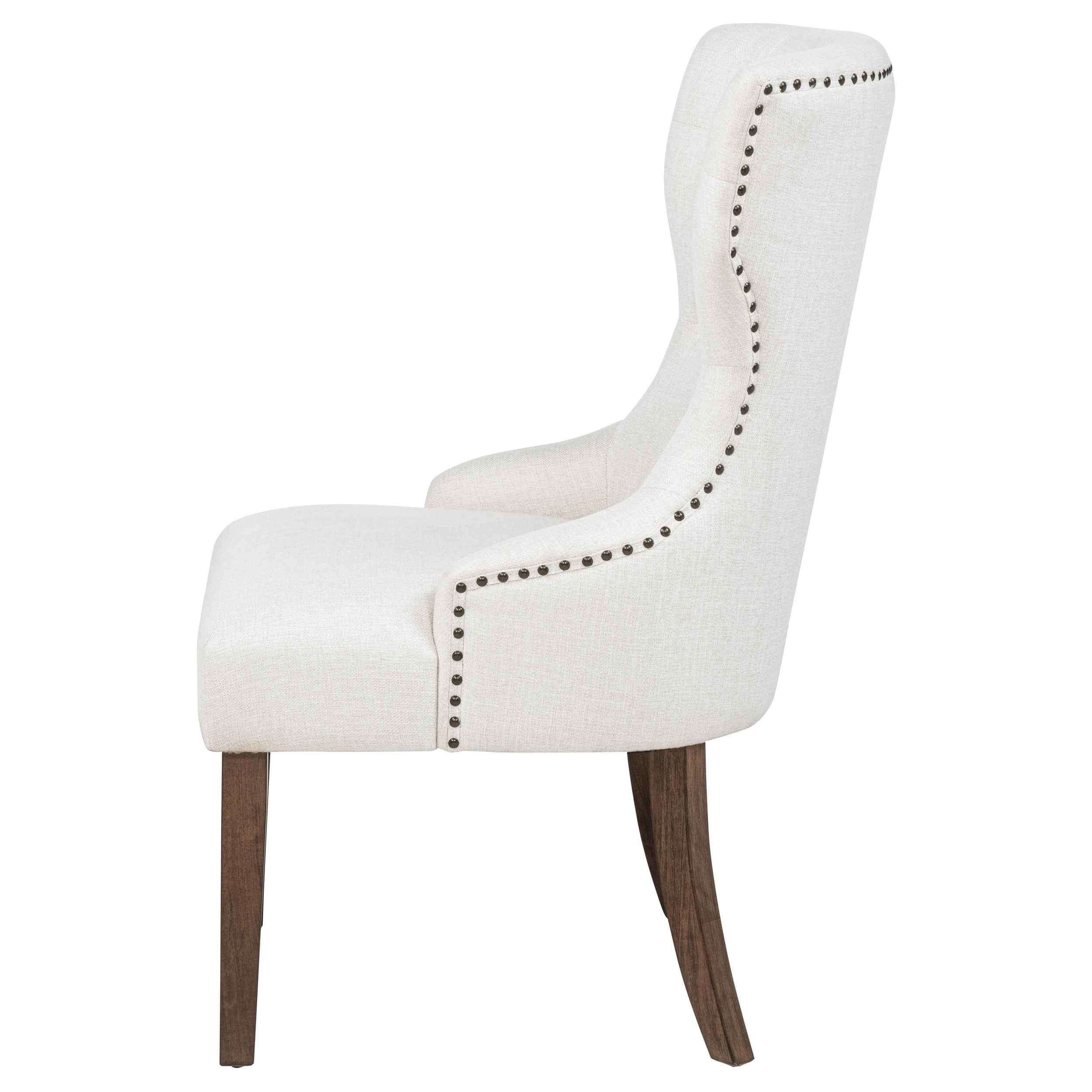 Baney Cream/Dark Oak Fabric Upholstered Dining Side Chair - Image 5