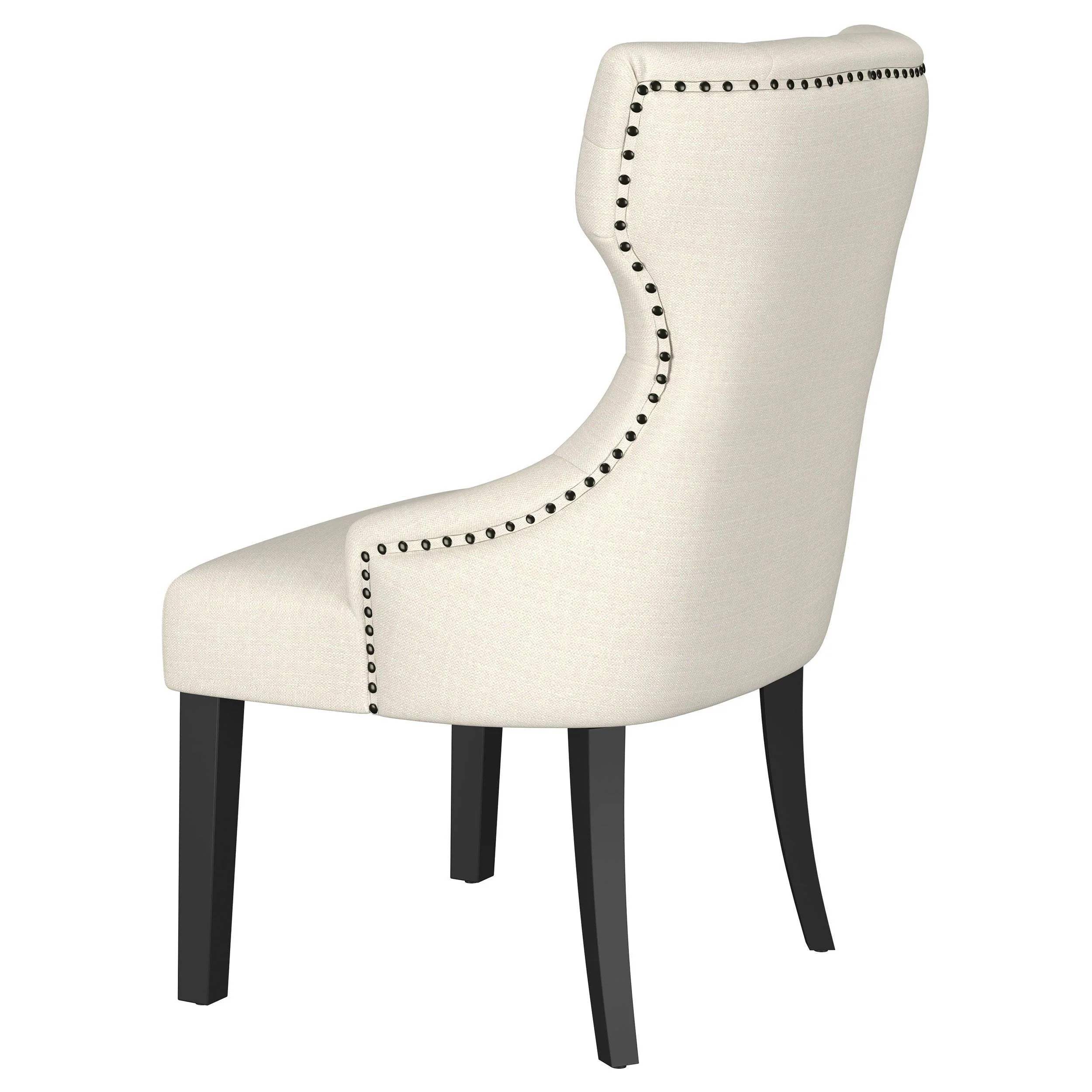 Baney Upholstered Parson Dining Side Chair with Tufted Back Beige - Image 4