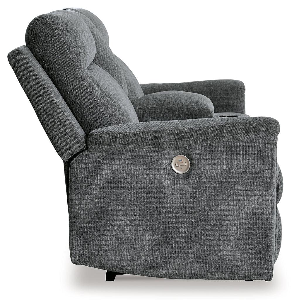 Barnsana Gravel Power Reclining Loveseat with Console - Image 5