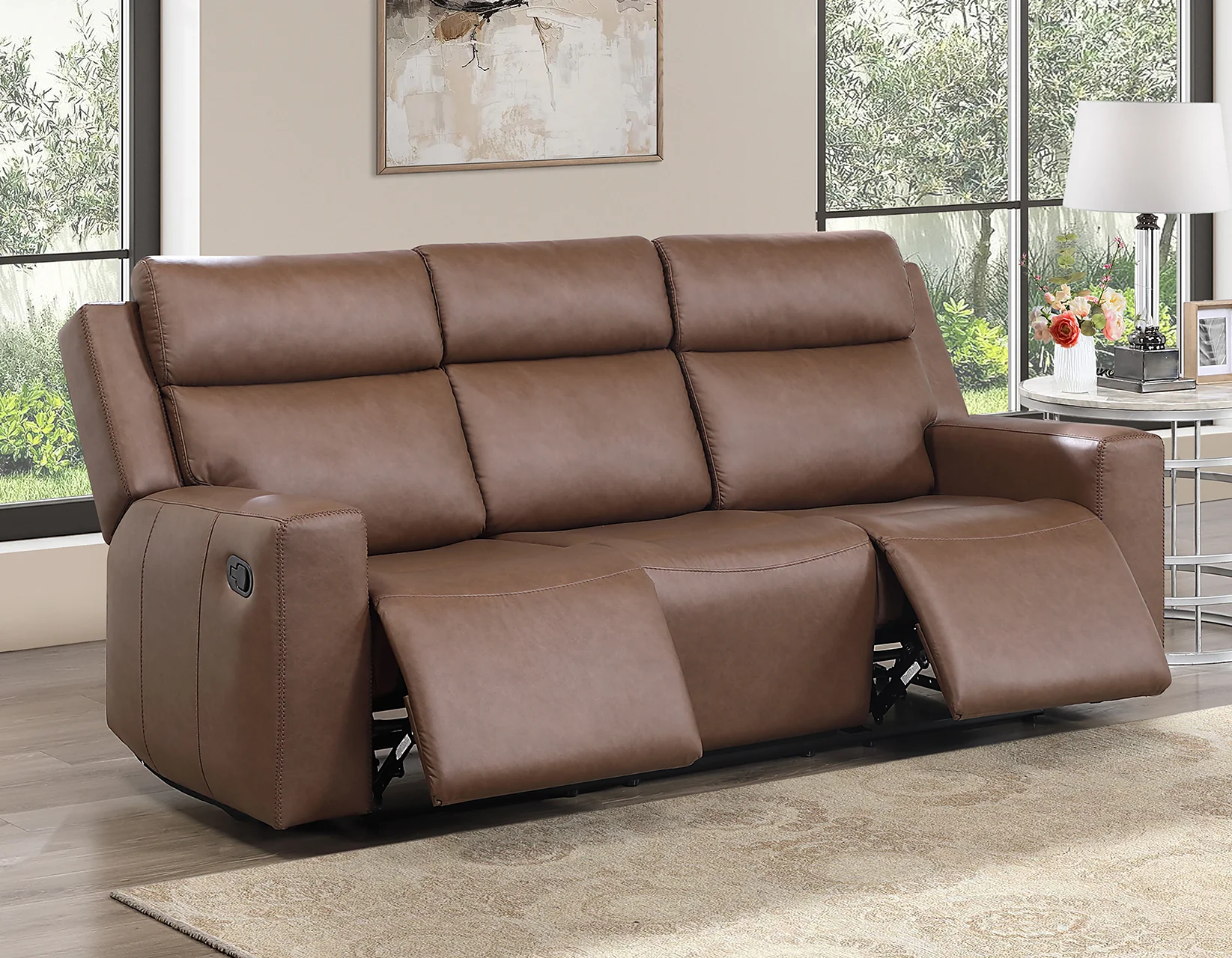 Barron Brown 3-Piece Manual Reclining Living Room Set - Image 10