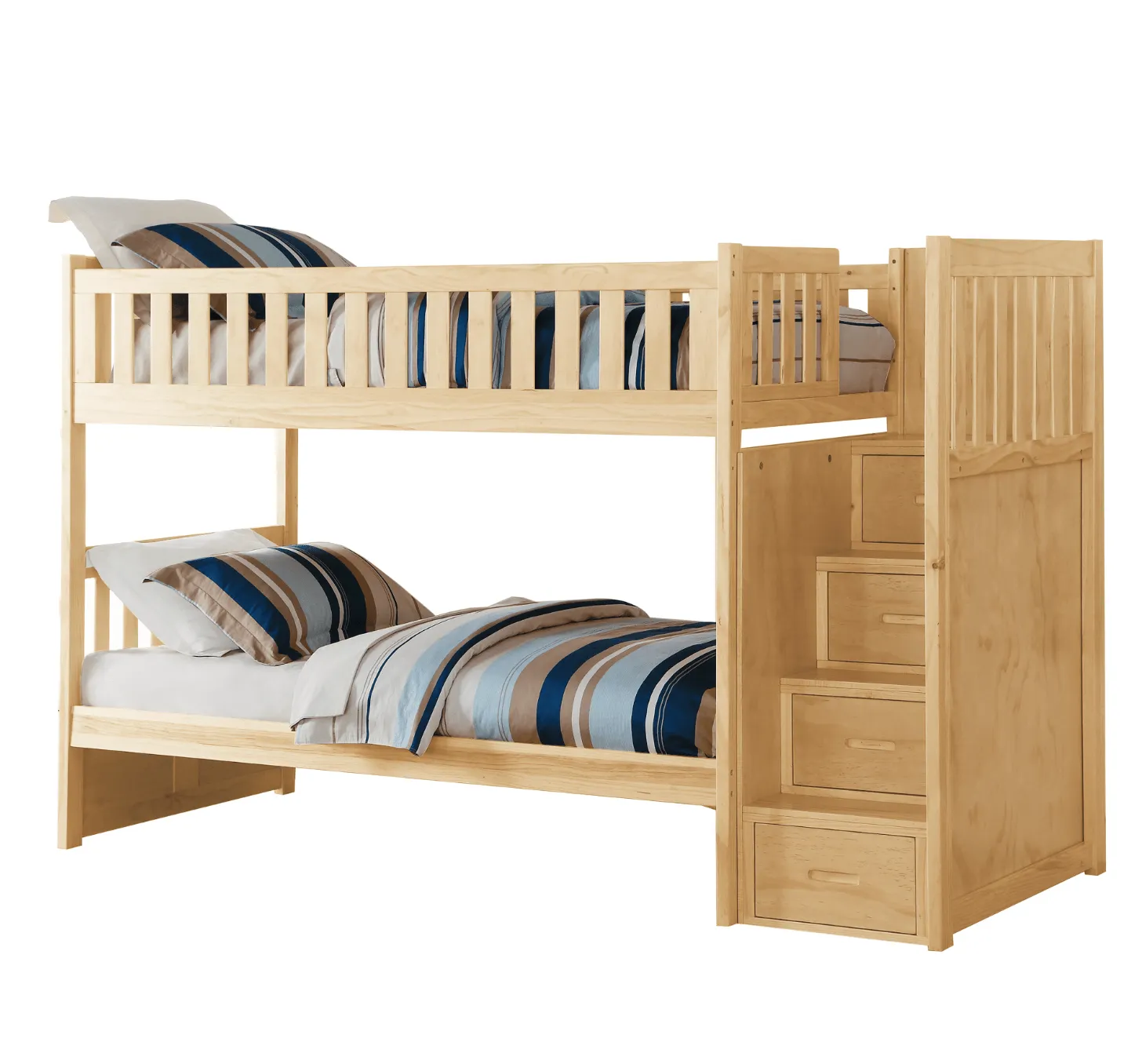 Bartly Pine Twin/Twin Step Bunk Bed with Twin Trundle - Image 2