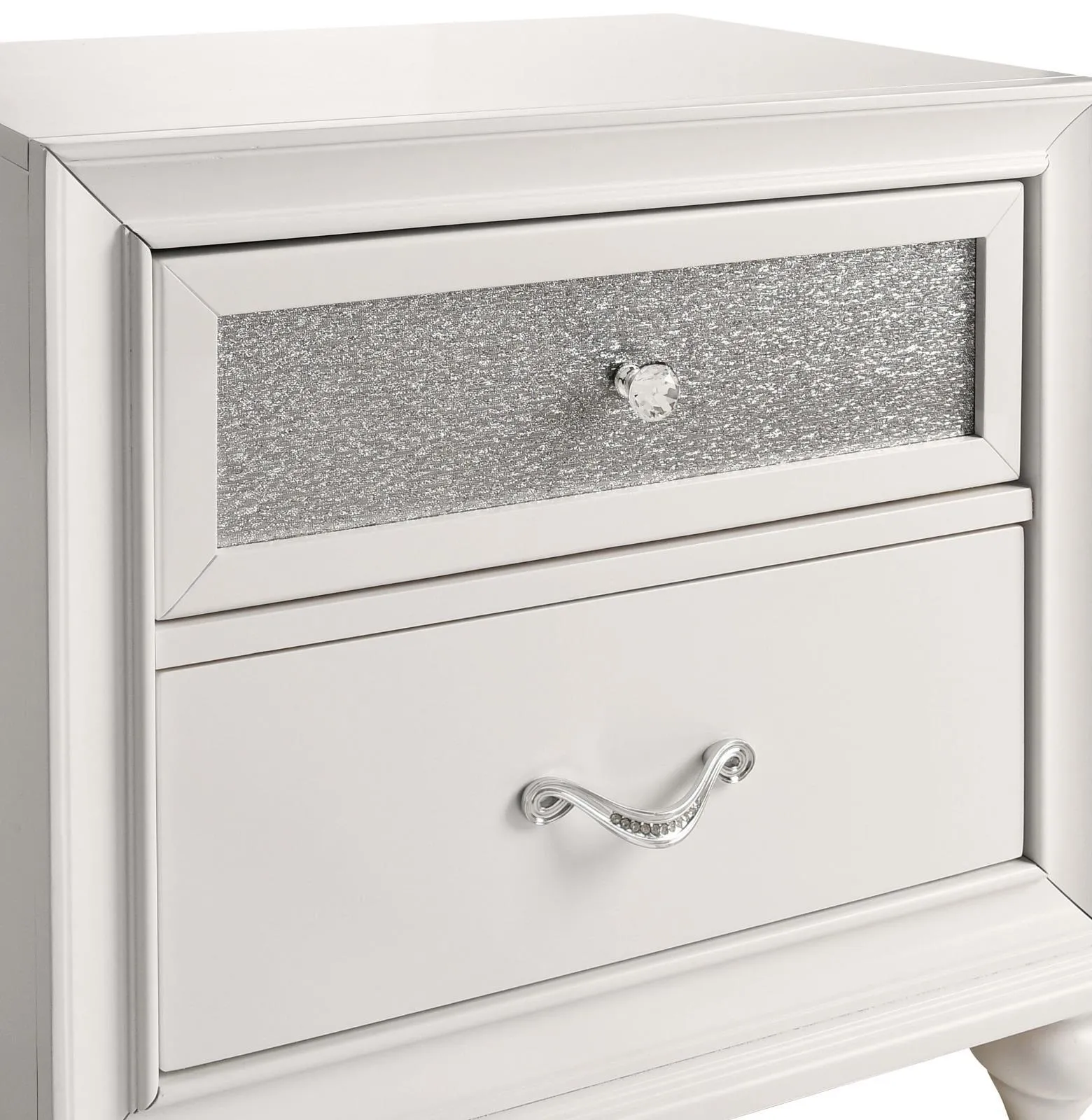 Barzini White 2-Drawer Nightstand - Image 5