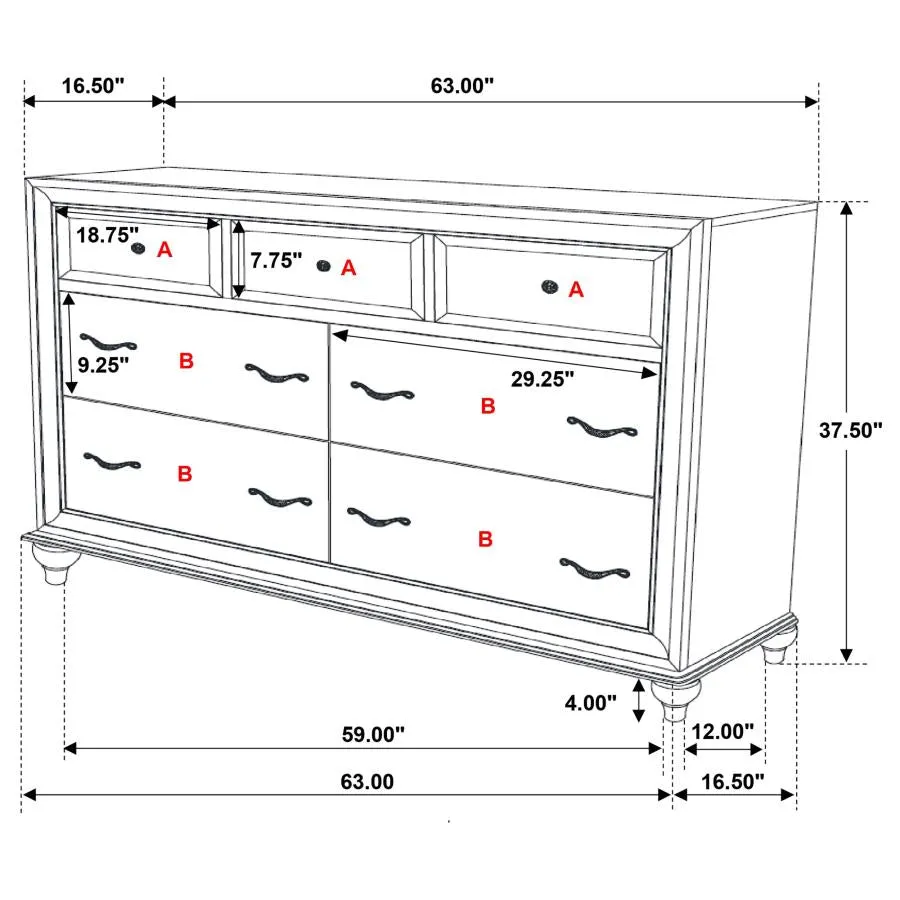 Barzini White 4-Piece Queen Panel Bedroom Set - Image 16