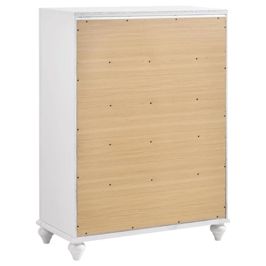 Barzini White 5-Piece Queen Panel Bedroom Set - Image 11