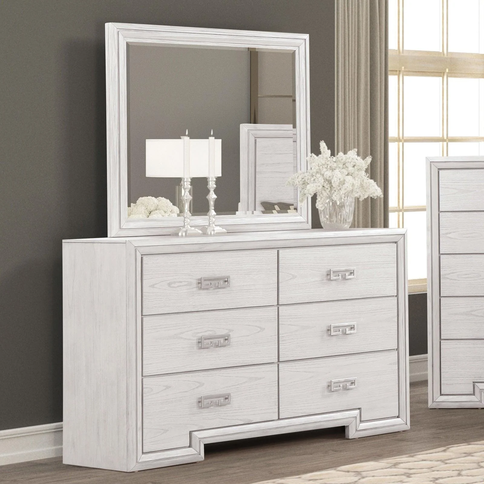 Basilone Rustic White Dresser - Image 2