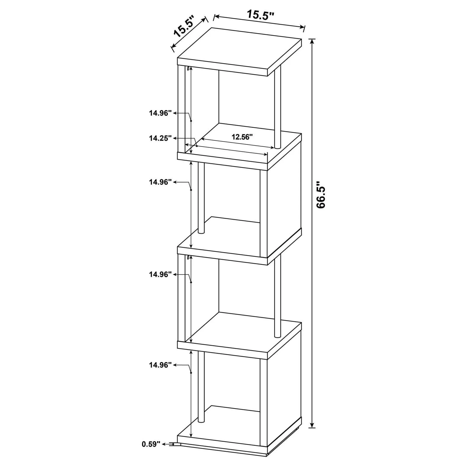 Baxter Black/Chrome 4-Shelf Bookcase - Image 11