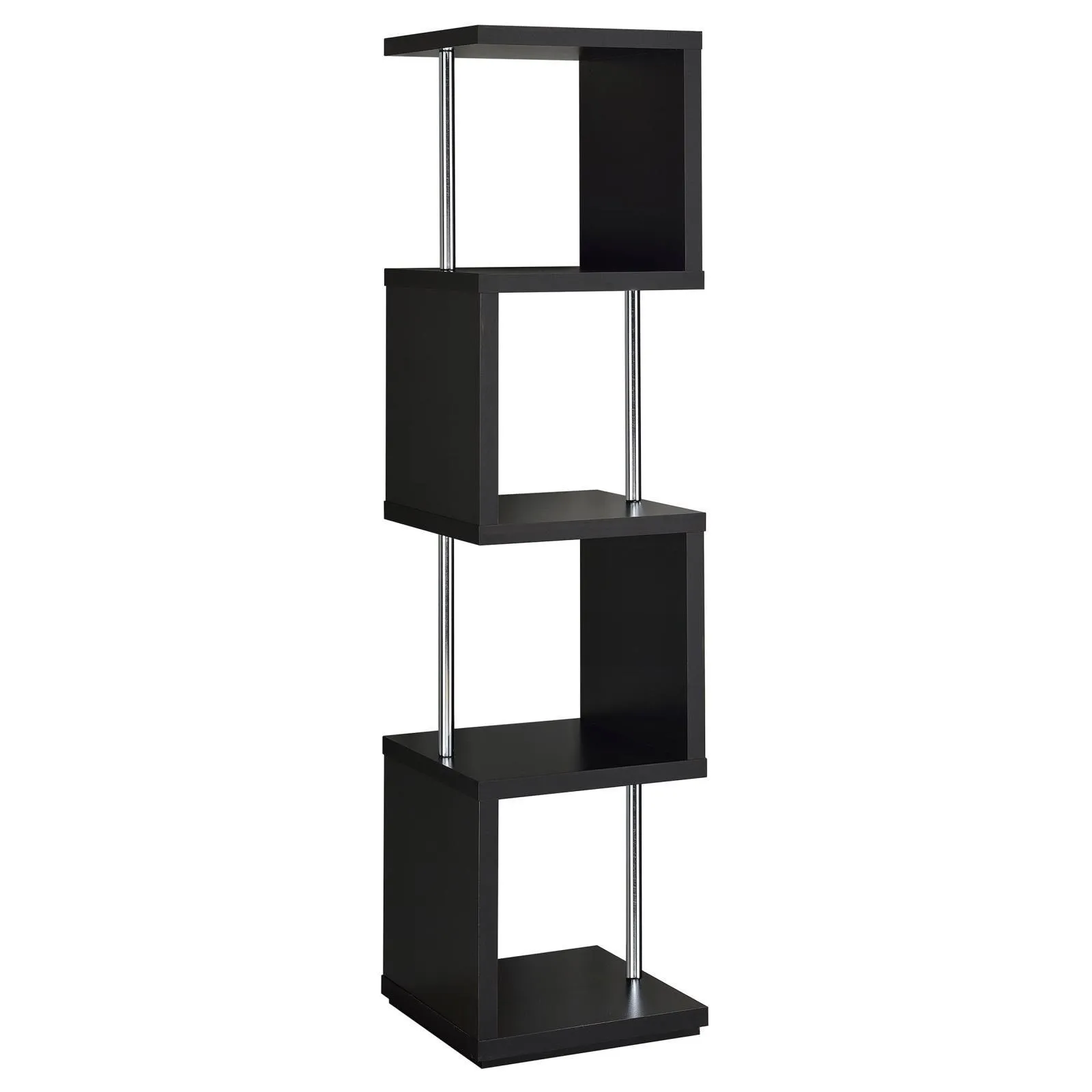 Baxter Black/Chrome 4-Shelf Bookcase - Image 4