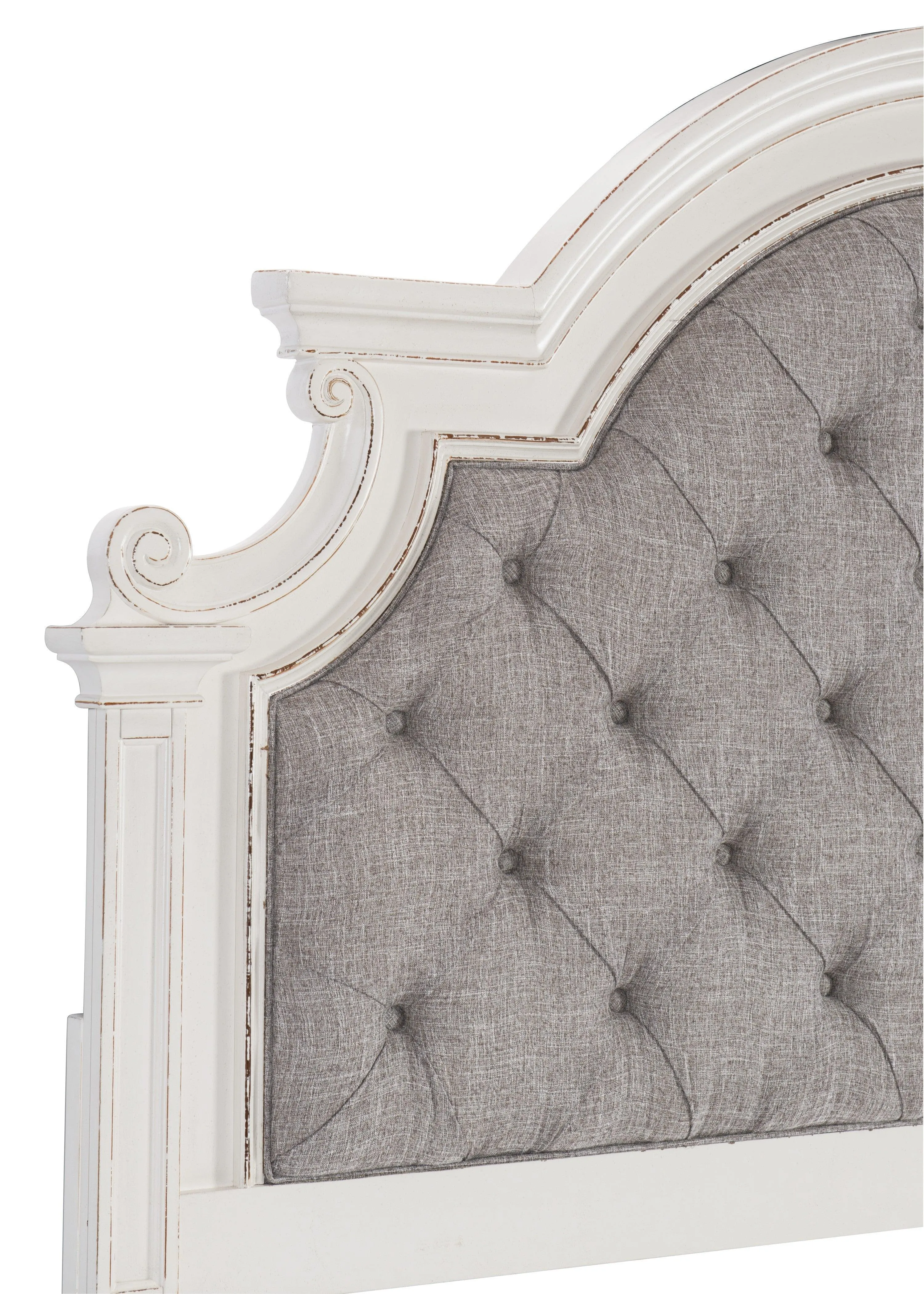 Baylesford Antique White Queen Upholstered Panel Bed - Image 3