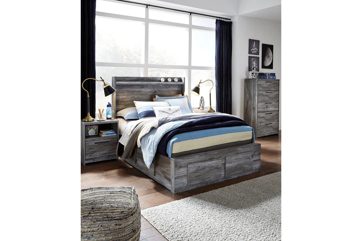 Baystorm Gray Full LED Storage Platform Bed with 6 Drawers - Image 7