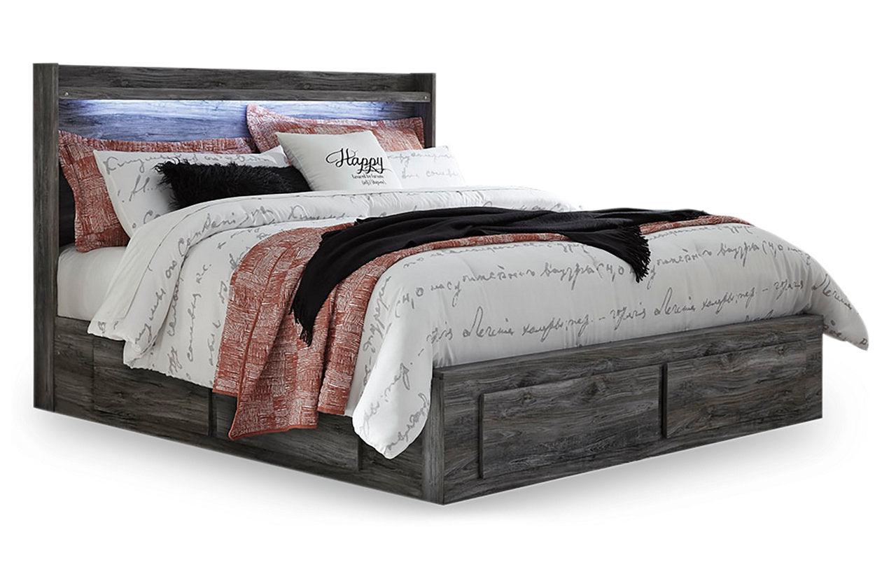 Baystorm Gray King Platform Bed with 6 Storage Drawers - Image 2