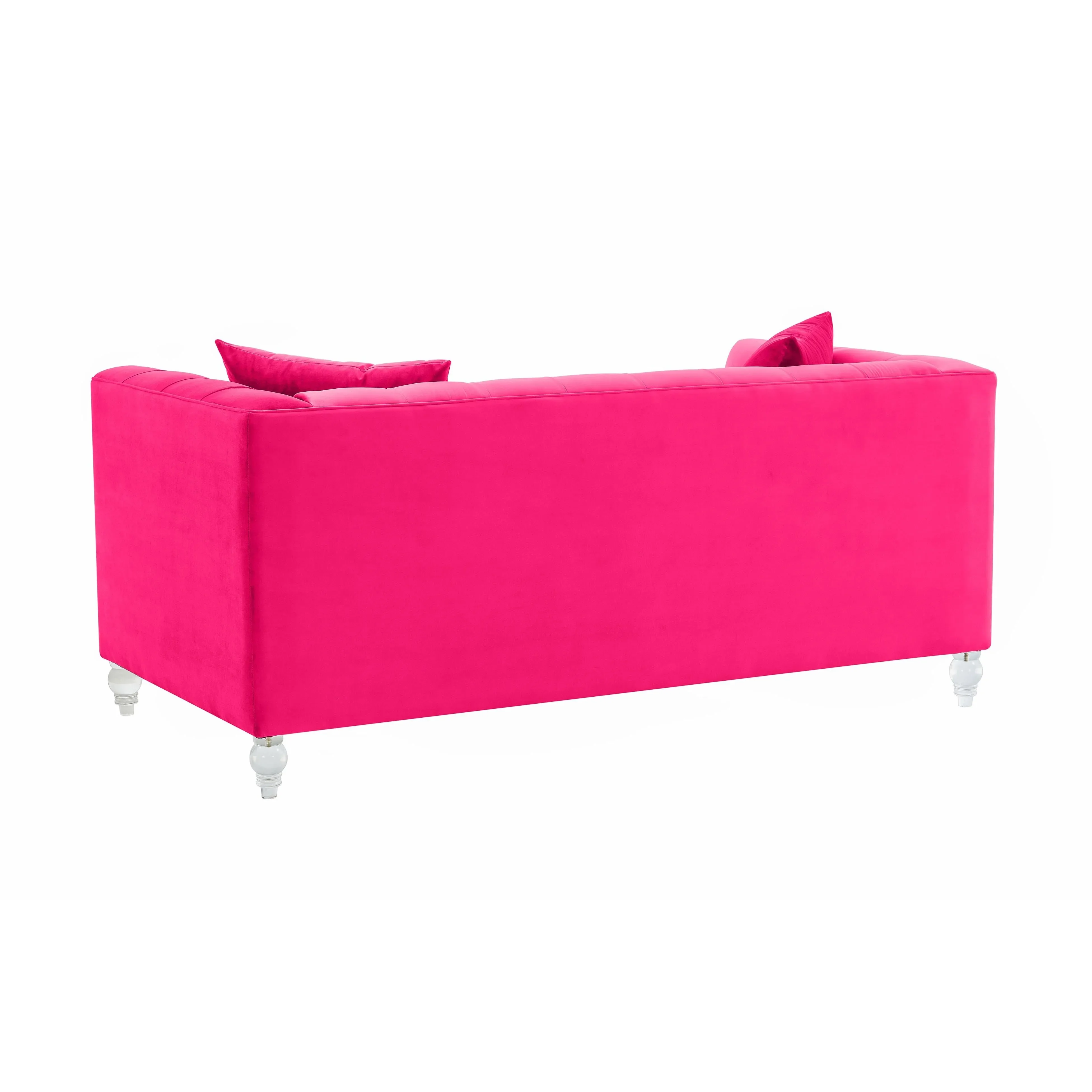 Bea Hot Pink Velvet Loveseat - Image 3
