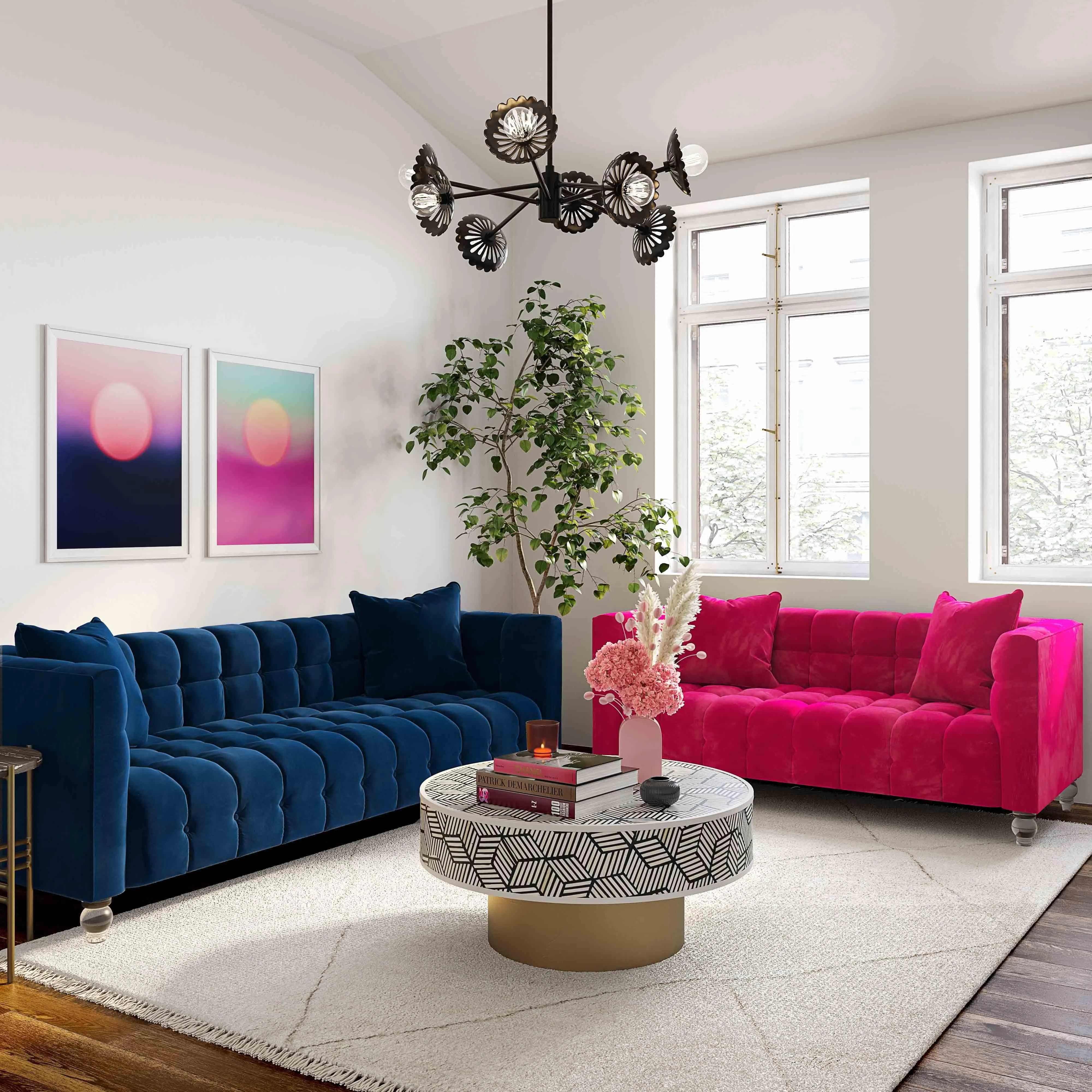 Bea Velvet Tufted Sofa - Image 2