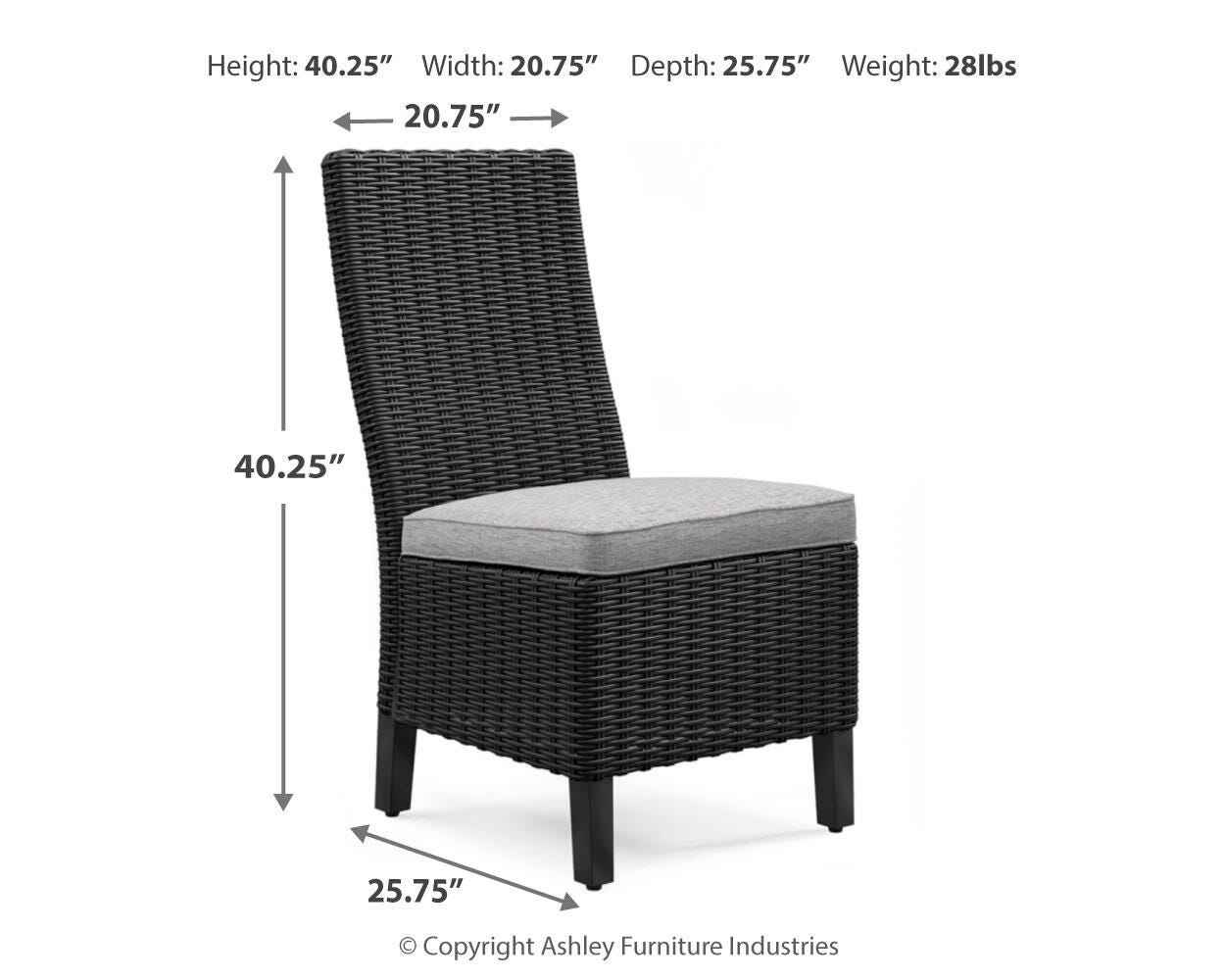 Beachcroft Black/Light Gray Outdoor Dining Table and 6 Chairs - Image 34
