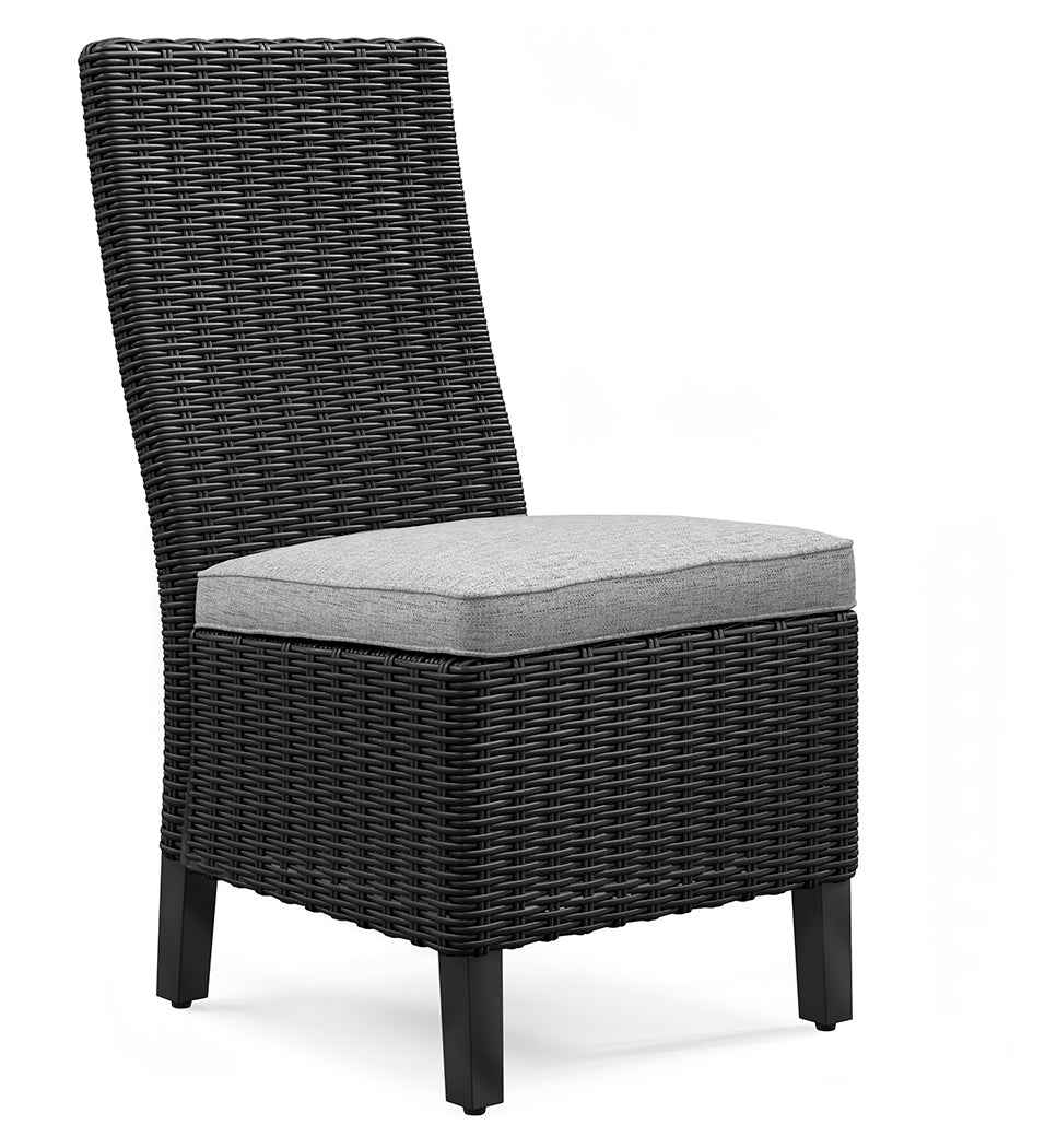 Beachcroft Black/Light Gray Outdoor Side Chair with Cushion - Image 3