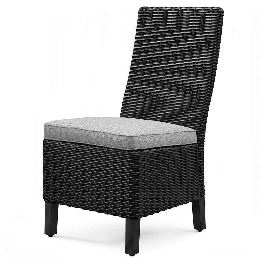 Beachcroft Black/Light Gray Outdoor Side Chair with Cushion - Image 4
