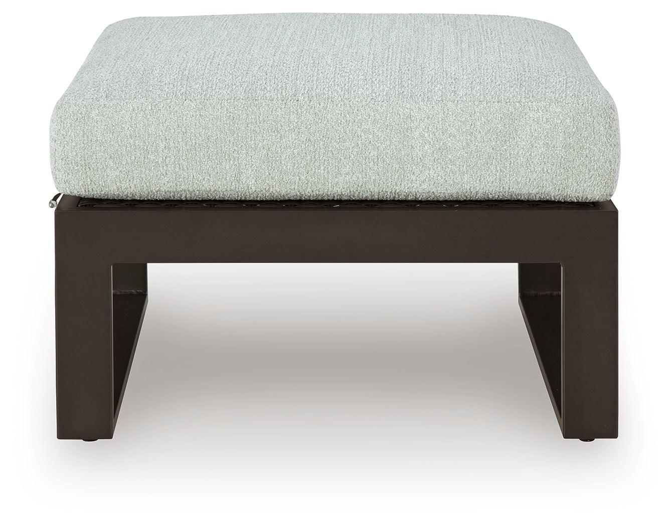Beachloft Black/Gray Outdoor Ottoman with Cushion - Image 3