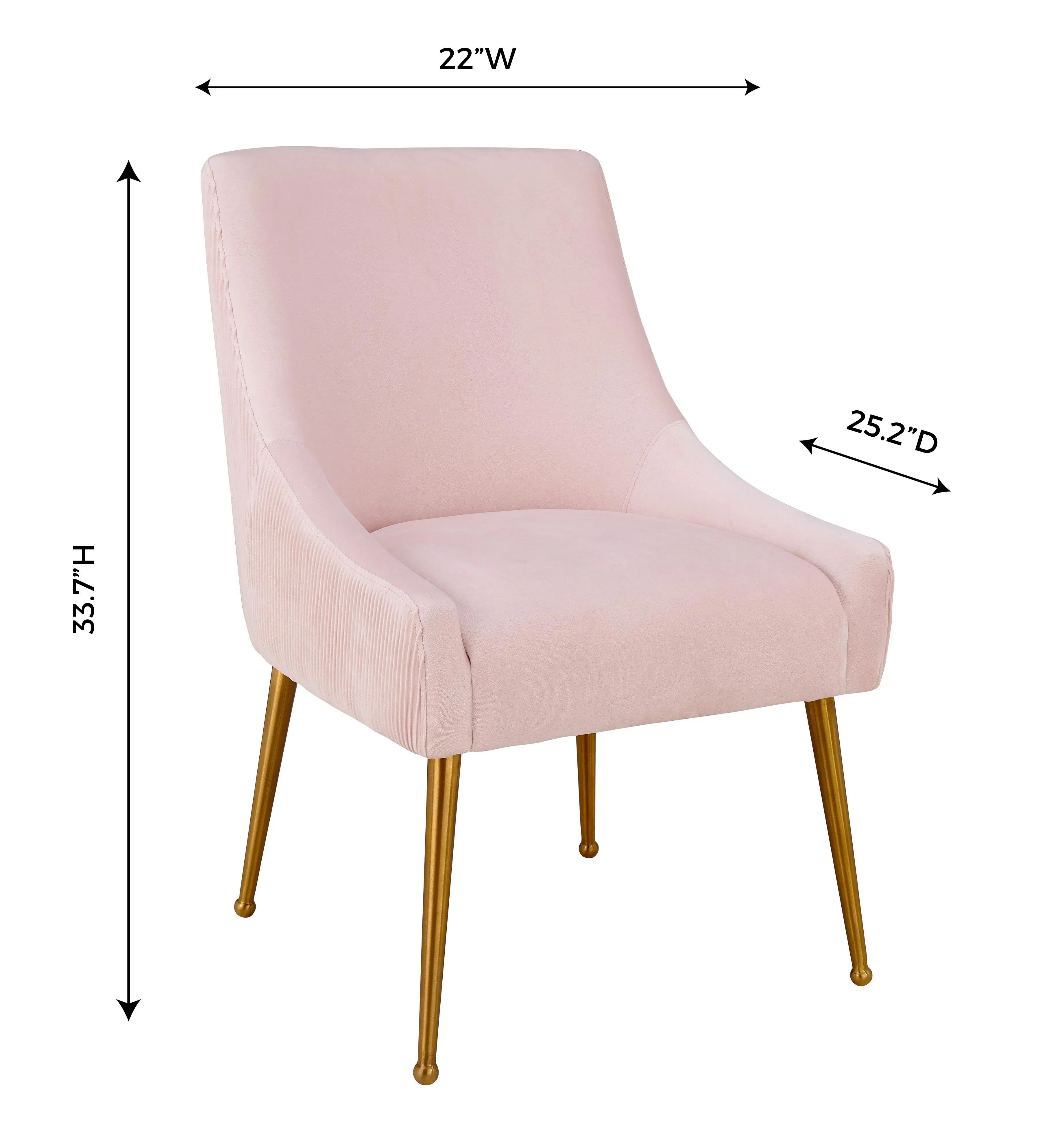 Beatrix Pleated Velvet Side Chair - Image 24
