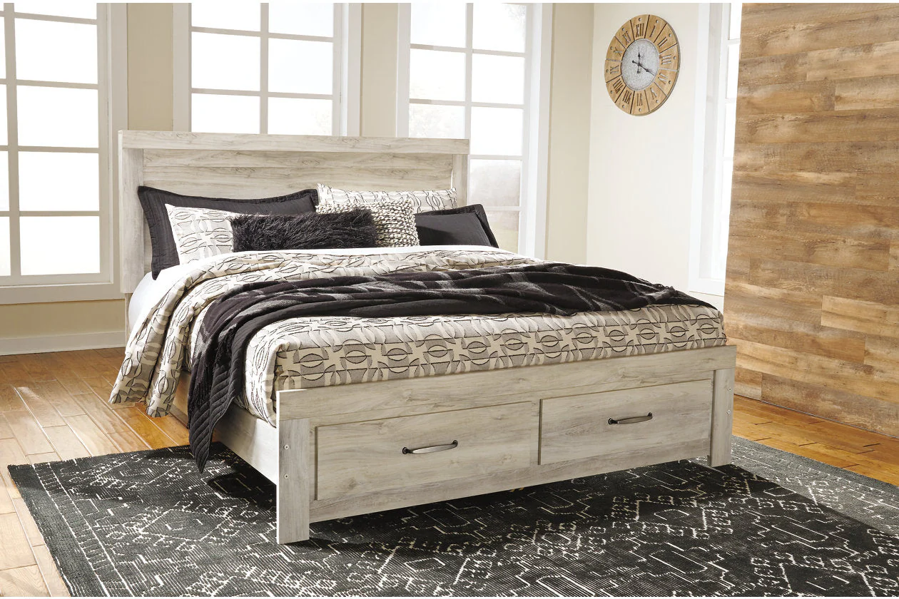 Bellaby Whitewash King Storage Platform Bed