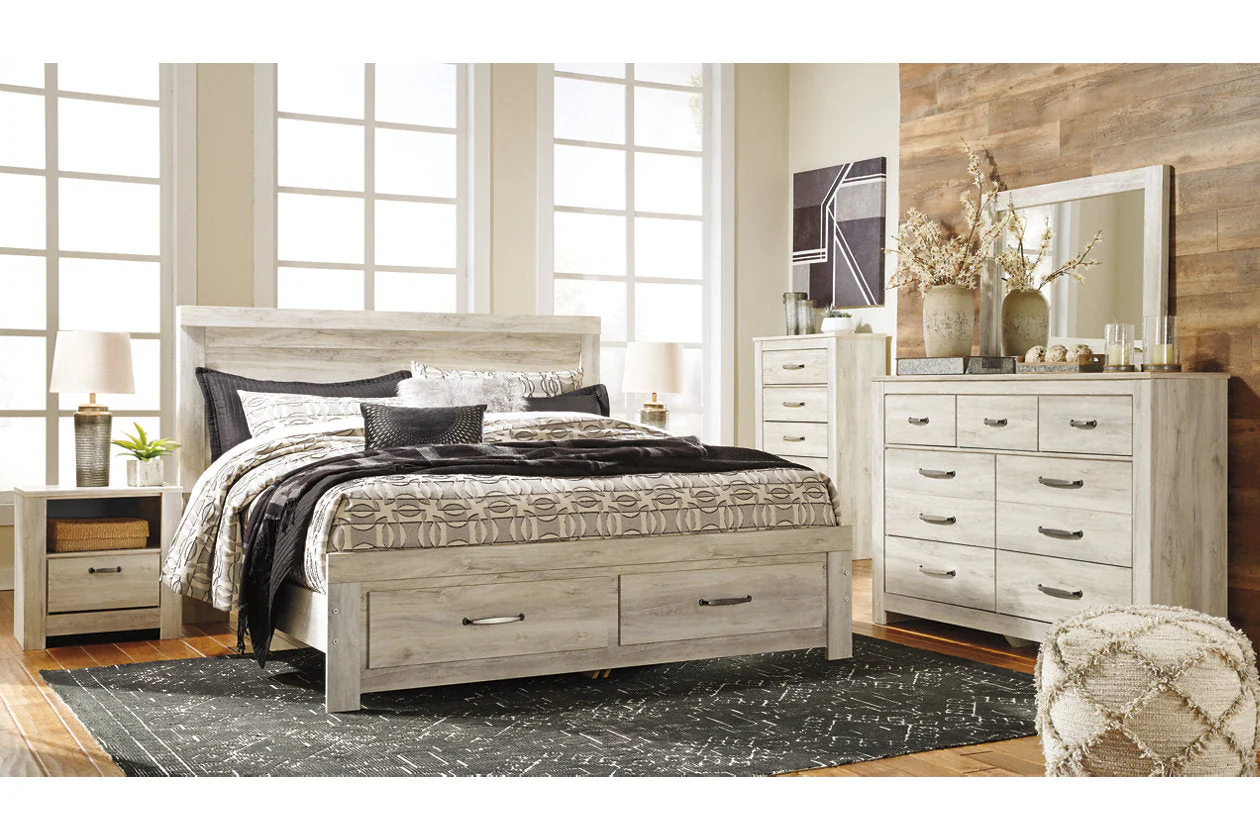 Bellaby Whitewash King Storage Platform Bed - Image 2