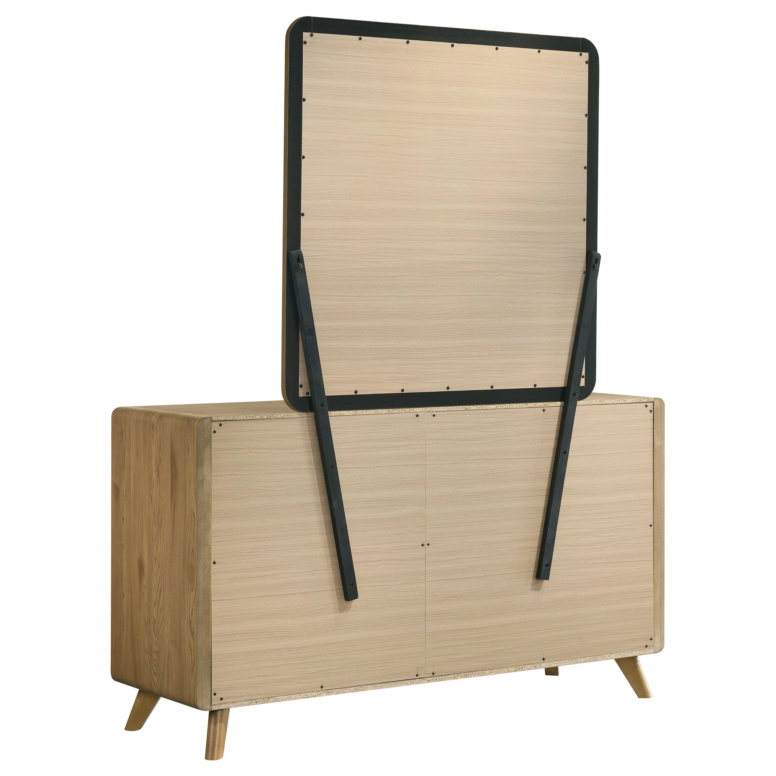 Bennett Light Oak 6-drawer Bedroom Dresser and Mirror Set - Image 6