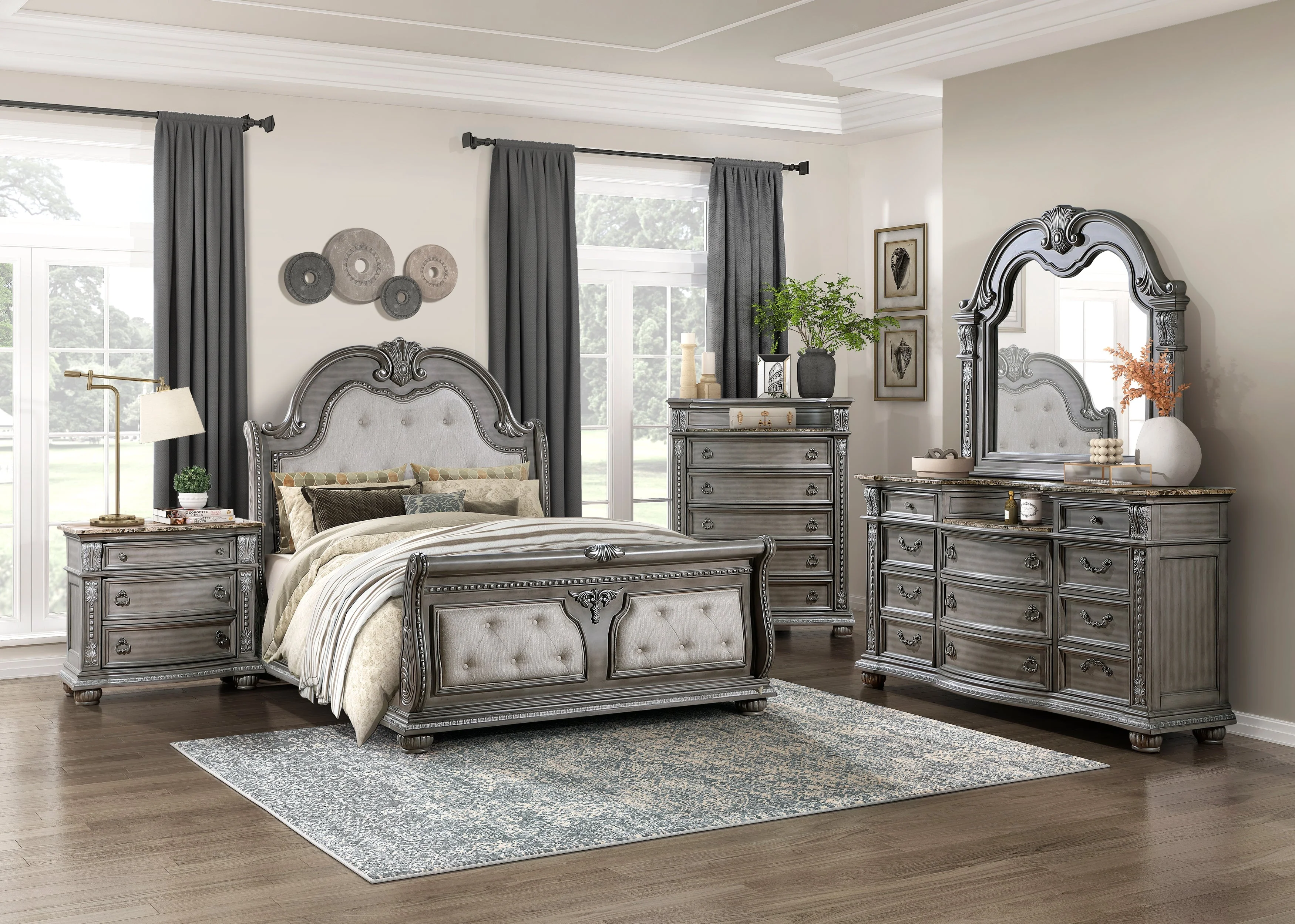 Bennington Gray Queen Sleigh Bed - Image 6