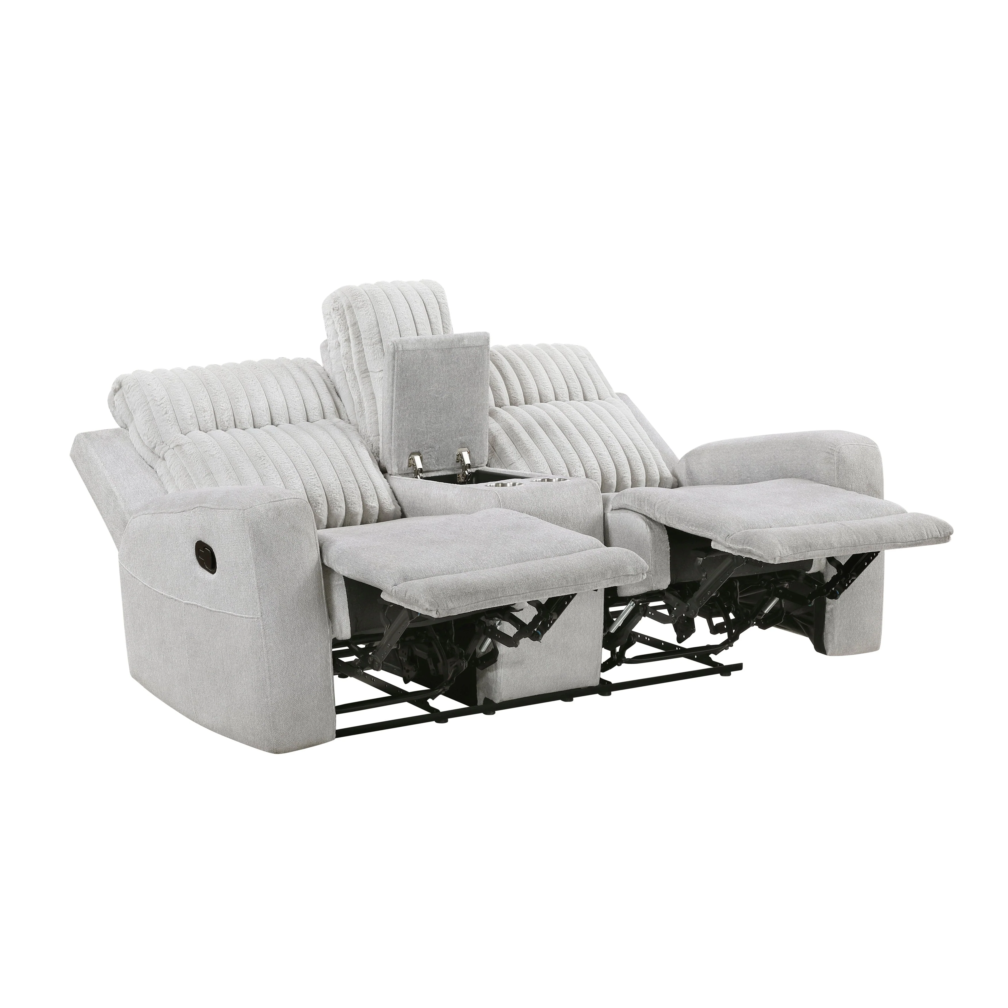 Benton Light Gray Double Reclining Living Room Set - Image 9