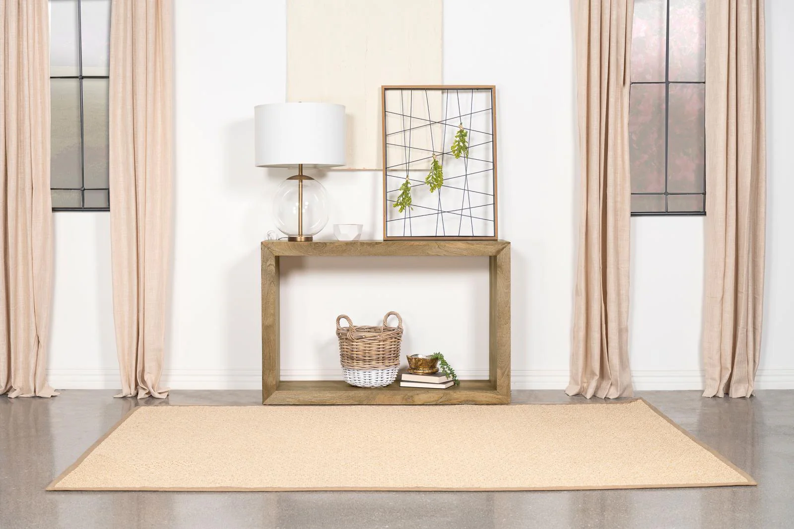 Benton Natural Rectangular Solid Wood Sofa Table
