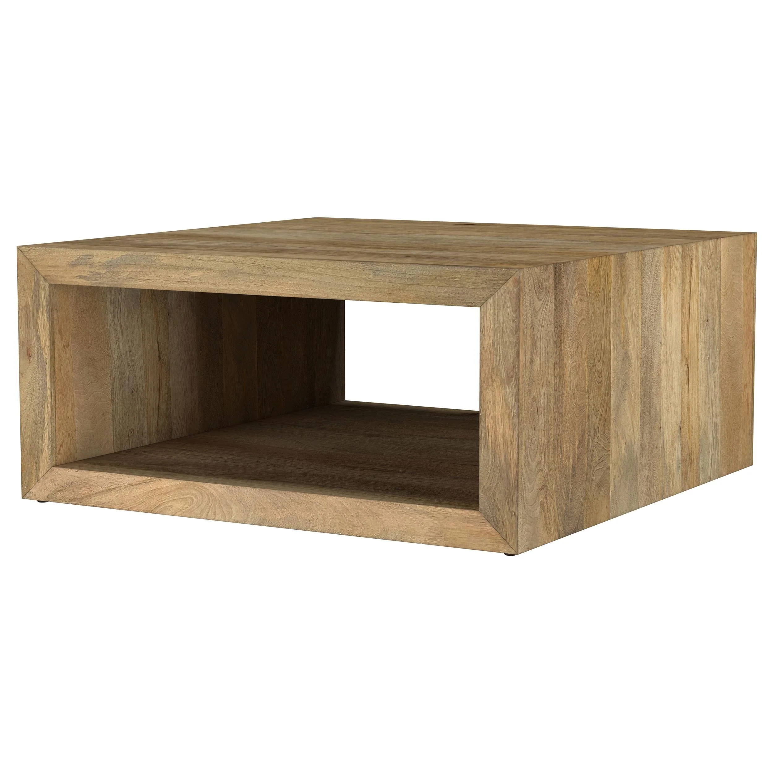 Benton Natural Square Solid Mango Wood Coffee Table - Image 4