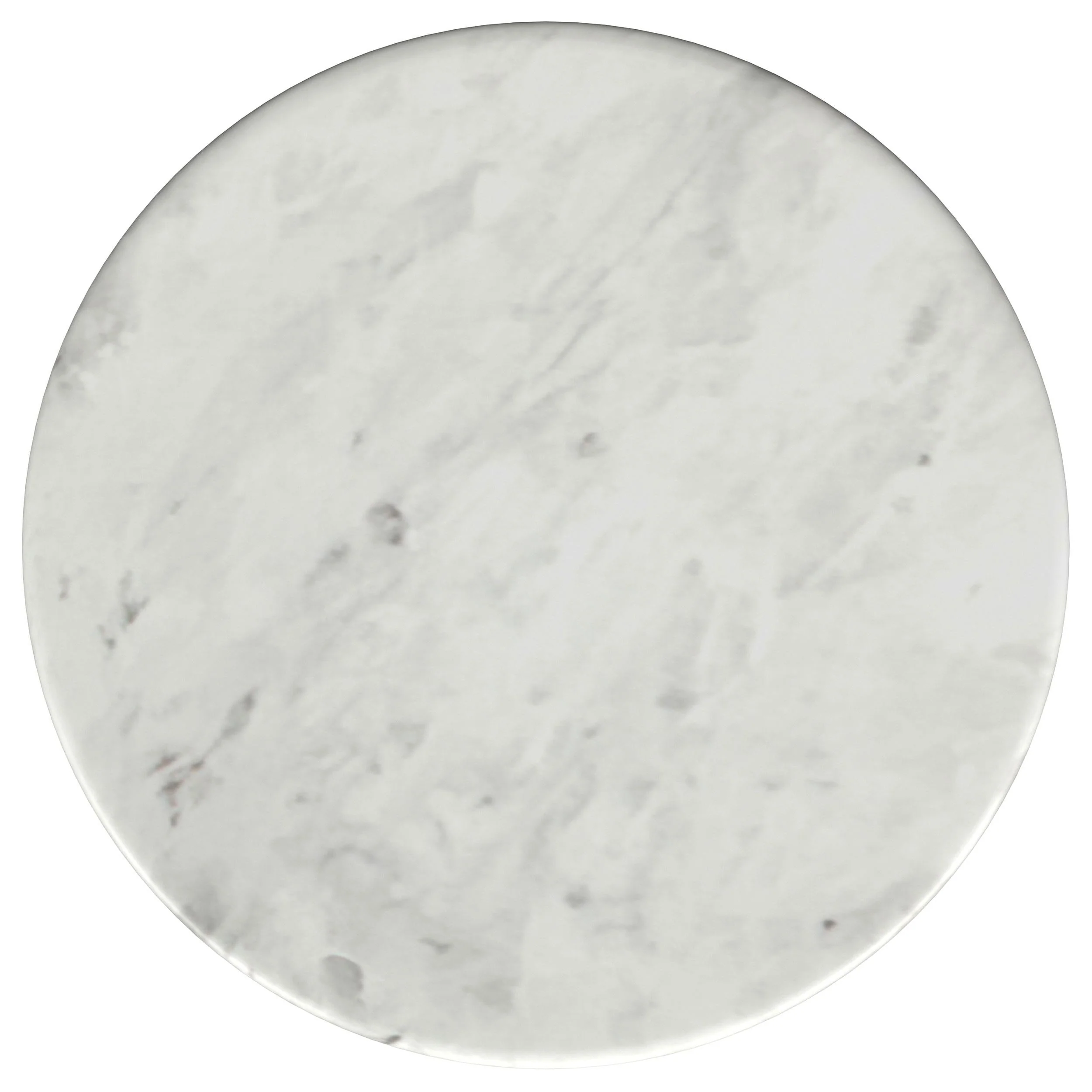 Berkeley White and Brown Round Marble Top Side Table - Image 6