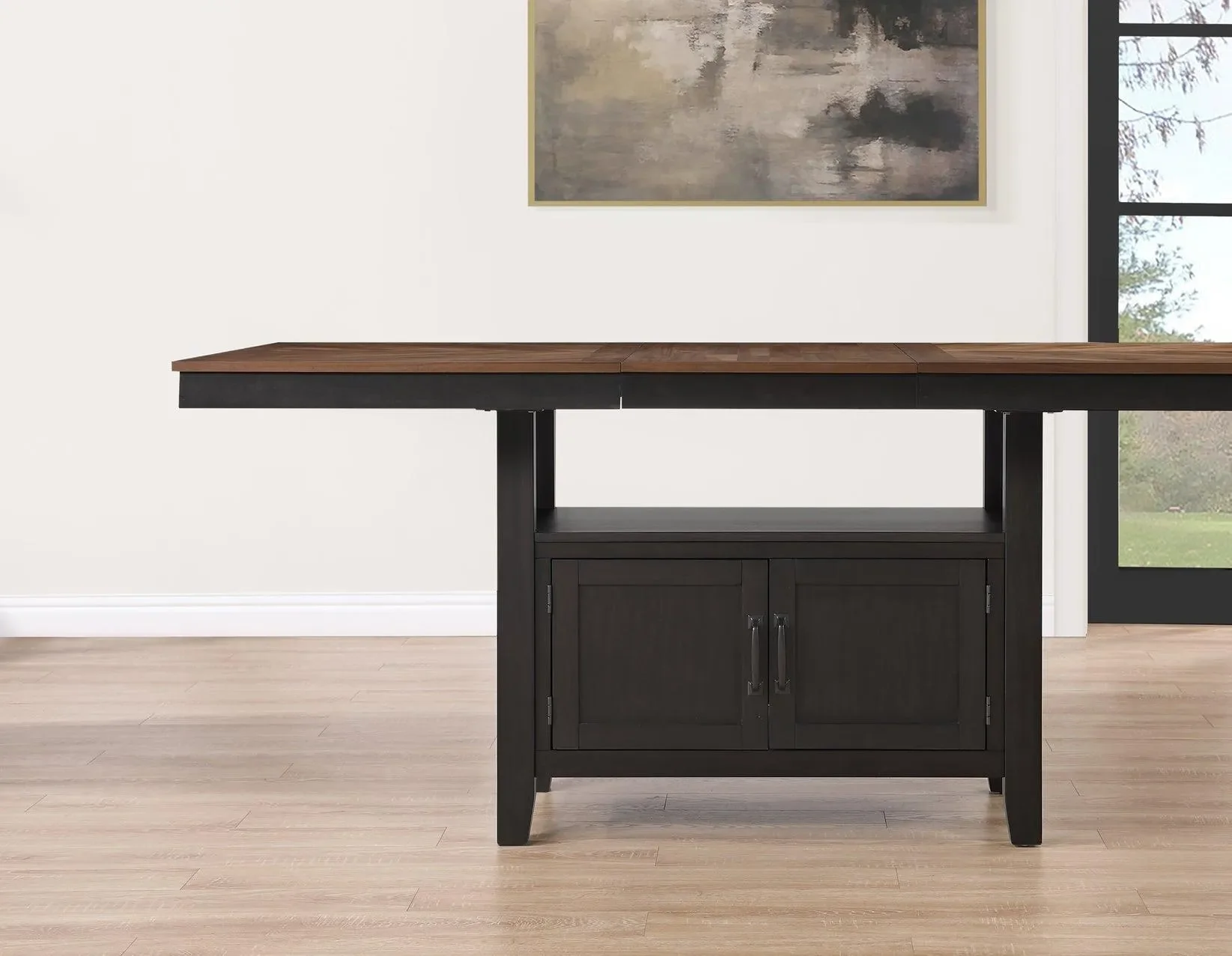 Bermuda 60-80″ Storage Counter Table with 20″ Leaf - Image 3