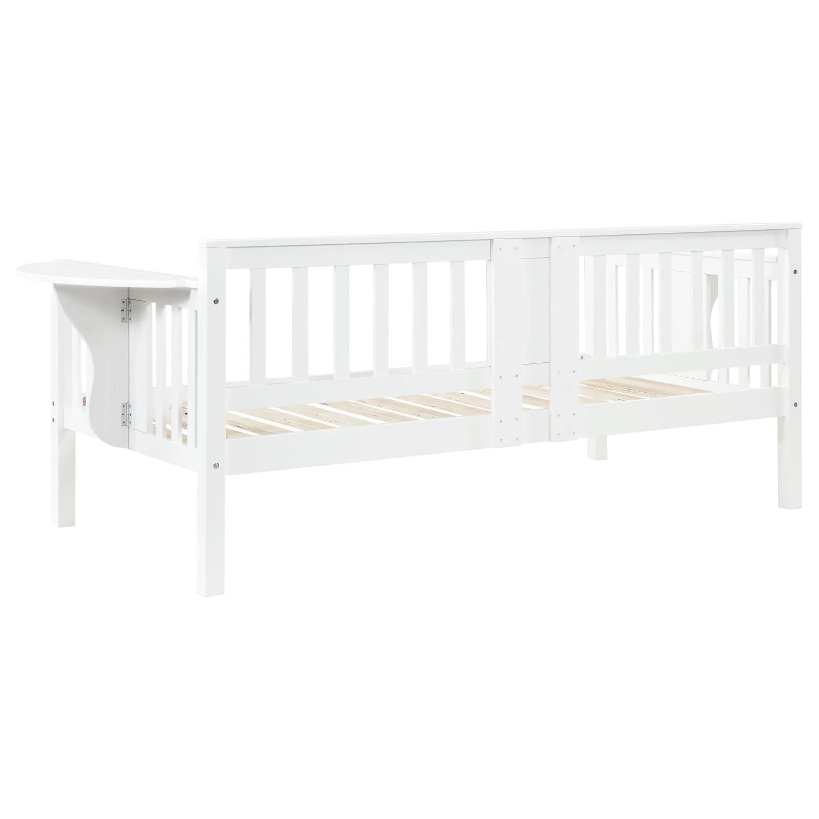Bethany Wood Twin Daybed with Drop-down Tables White - Image 5